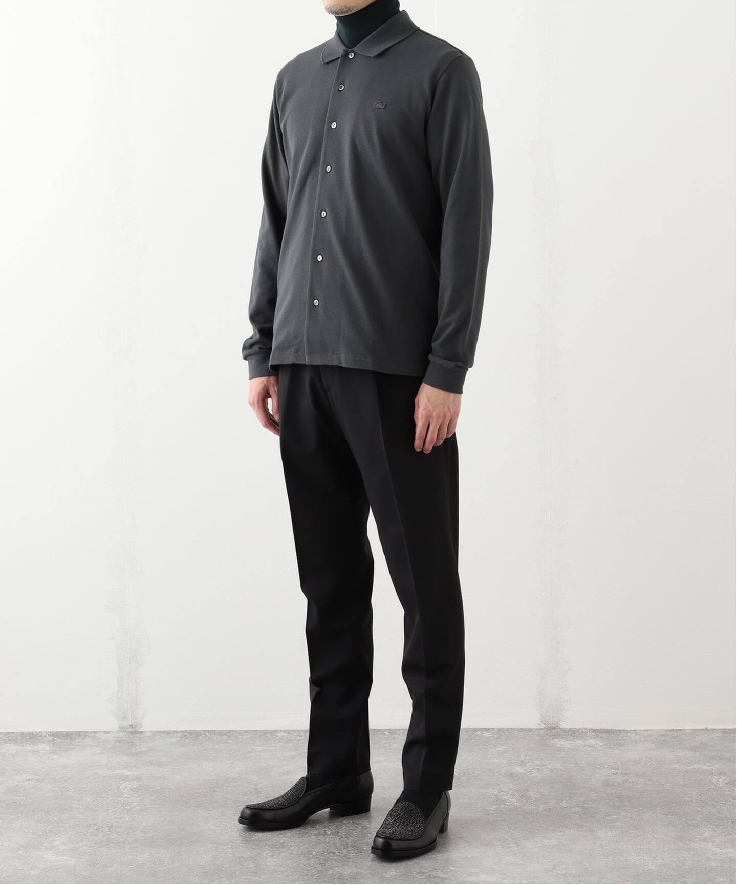 【エディフィス / ラコステ】 別注 フルオープン 鹿の子 ポロシャツ　Mサイズ LACOSTE / ラコステ】 別注 フルオープン 鹿の子 ポロシャツ