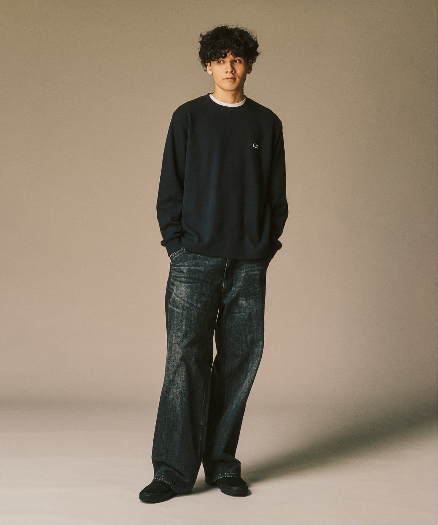 新品）LACOSTE / ラコステ 別注 ワッフル L/S Tシャツ青ブルーXL セール】LACOSTE / ラコステ 別注 ワッフルTシャツ（Tシャツ