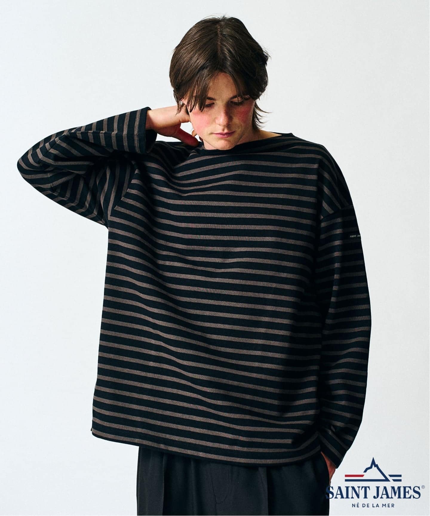完売品SAINT JAMES 別注 ウェッソン ルーズ ブラックトープ サイズ5 SAINT JAMES（セントジェームス）OUESSANT LOOSE（ウエッソン