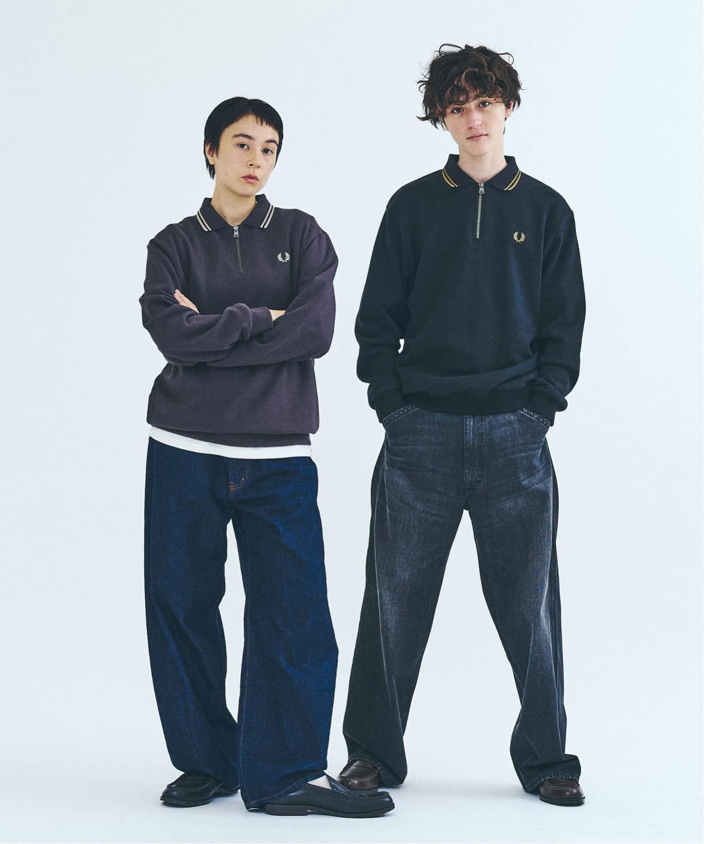 FRED PERRY / フレッドペリー417別注 ハーフジップ リブカラー