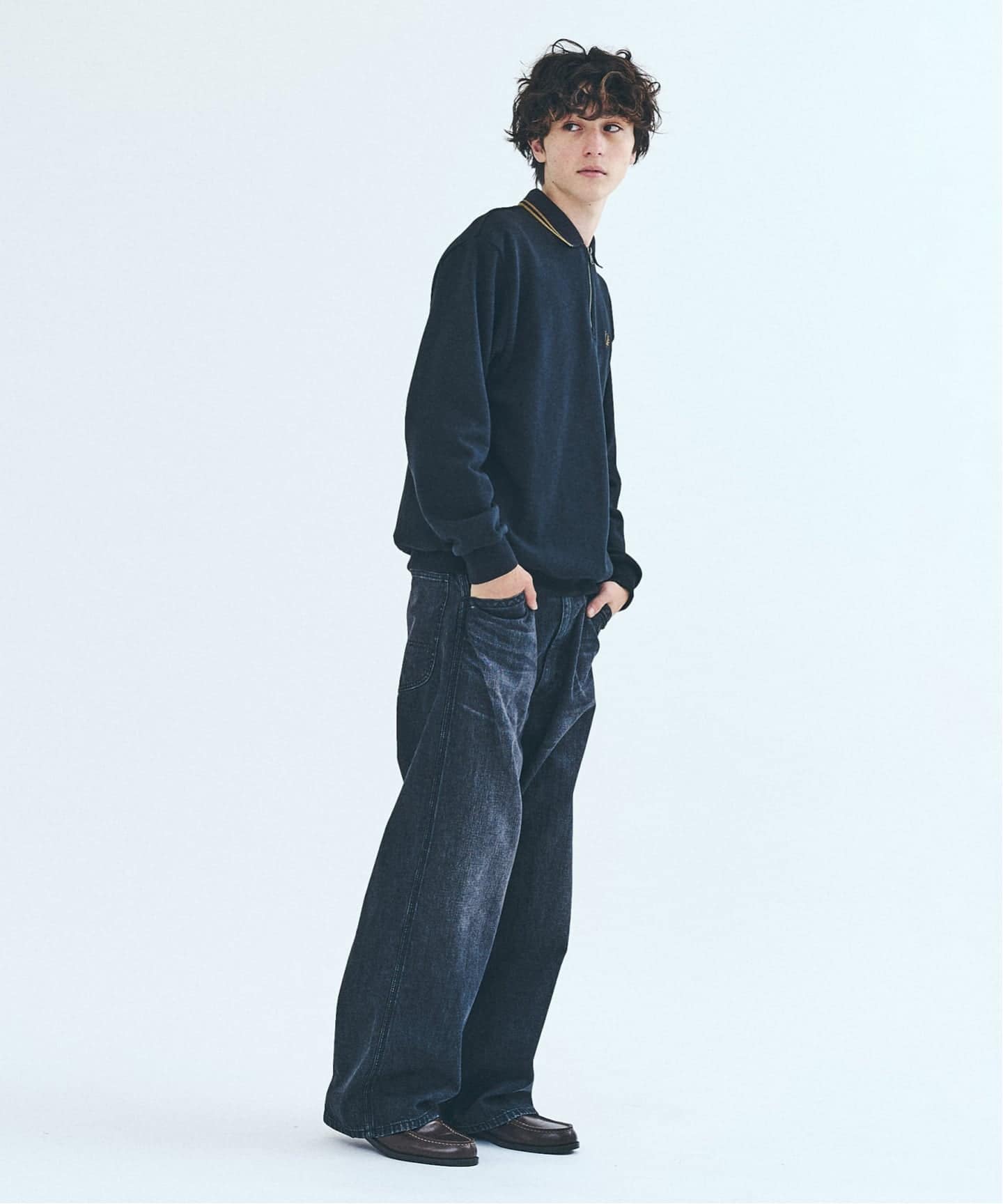 FRED PERRY / フレッドペリー417別注 ハーフジップ リブカラー