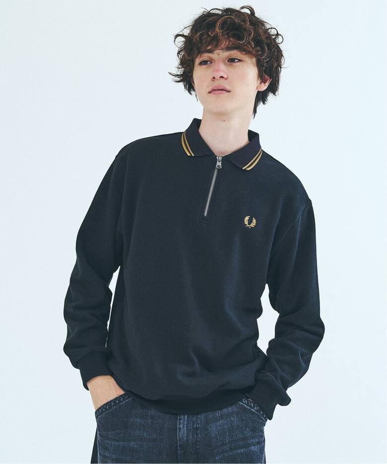 FRED PERRY / フレッドペリー417別注 ハーフジップ リブカラー 