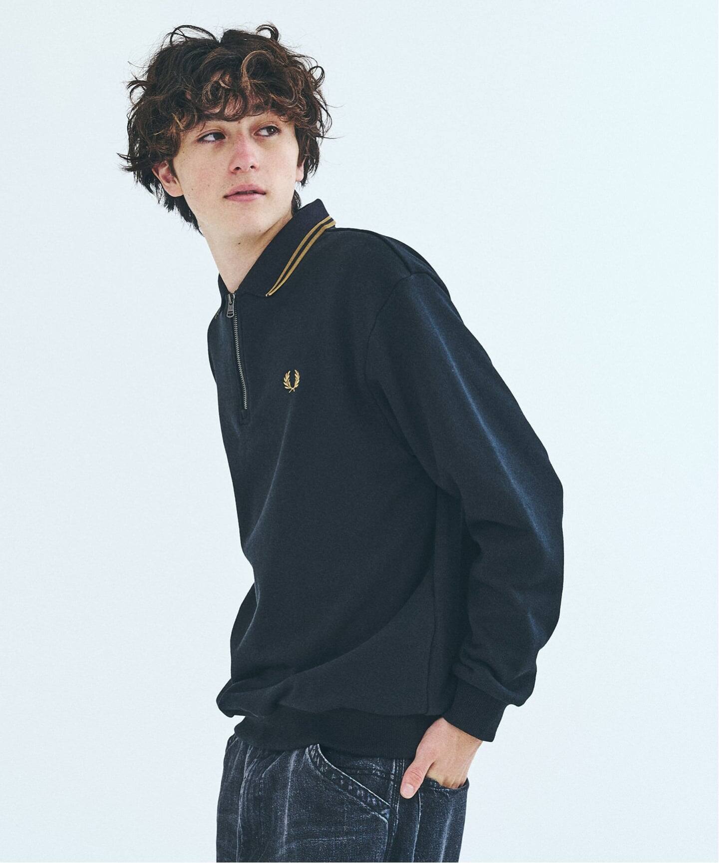 FRED PERRY / フレッドペリー417別注 ハーフジップ リブカラー