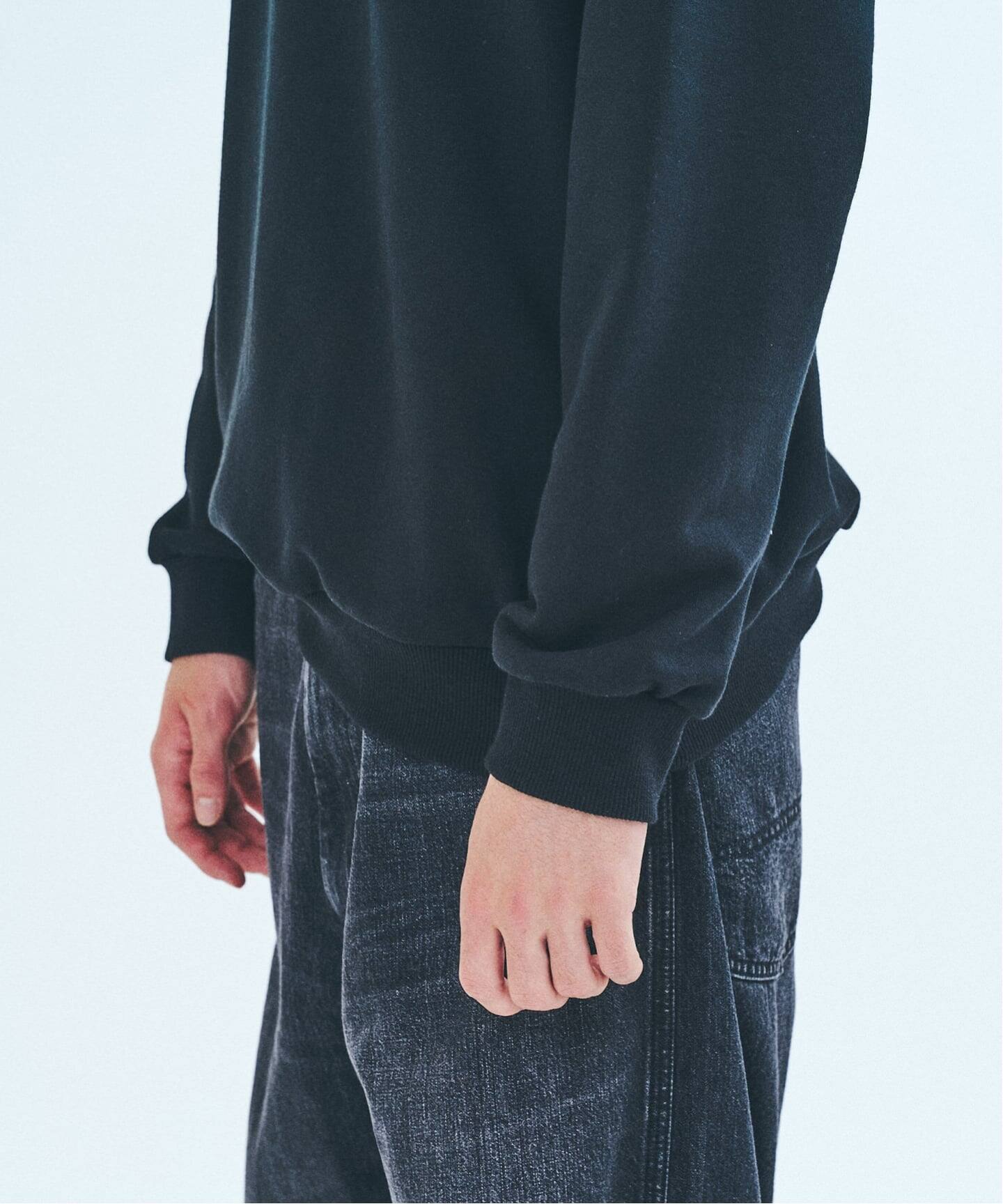 FRED PERRY 417別注 ハーフジップ リブカラースウェット　黒 FRED PERRY / フレッドペリー417別注 ハーフジップ リブカラー