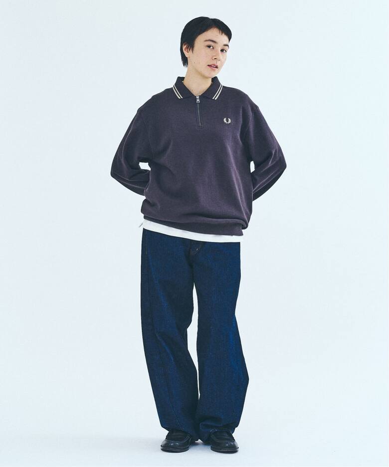 FRED PERRY / フレッドペリー417別注 ハーフジップ リブカラー 