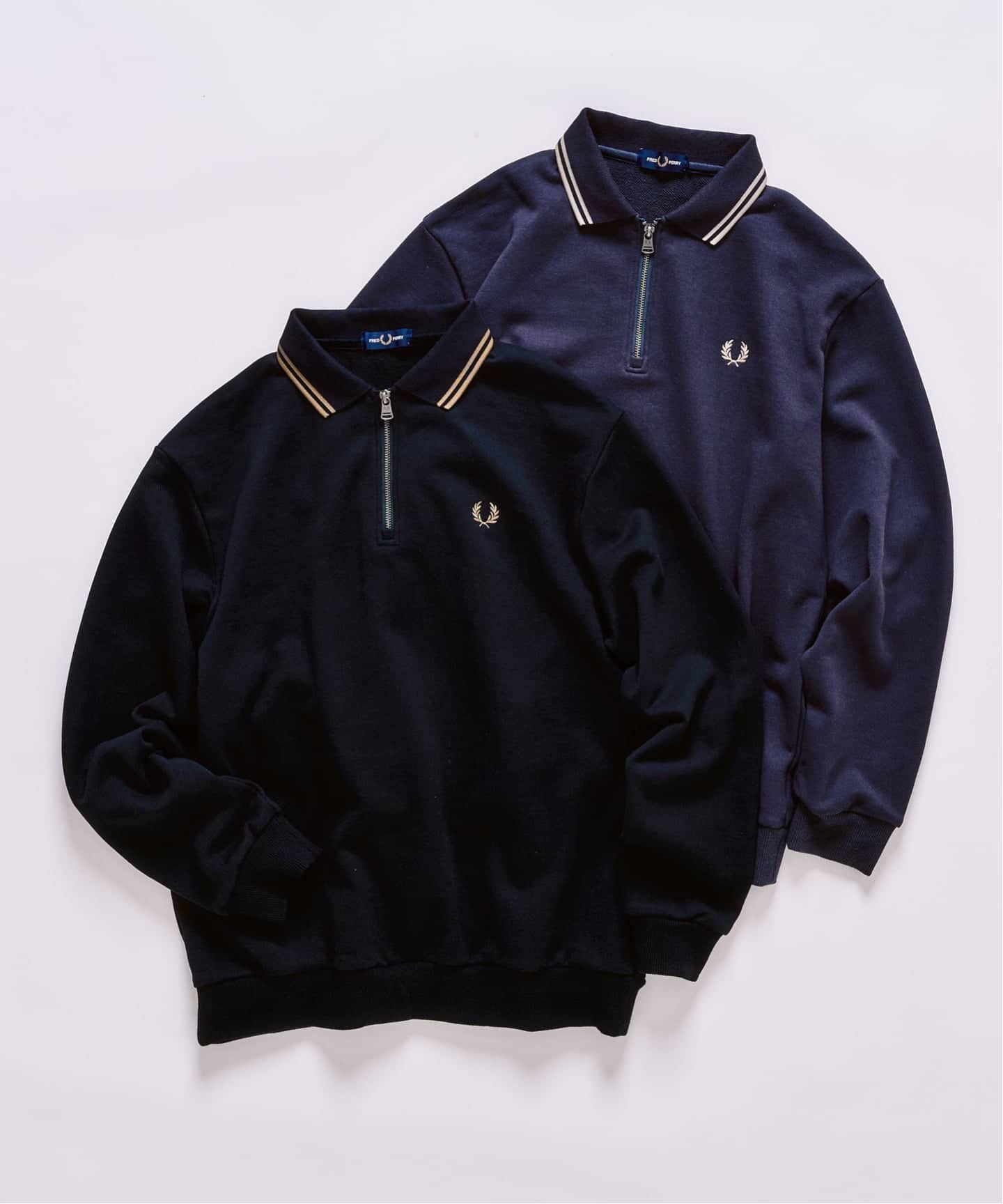 FRED PERRY / フレッドペリー417別注 ハーフジップ リブカラー