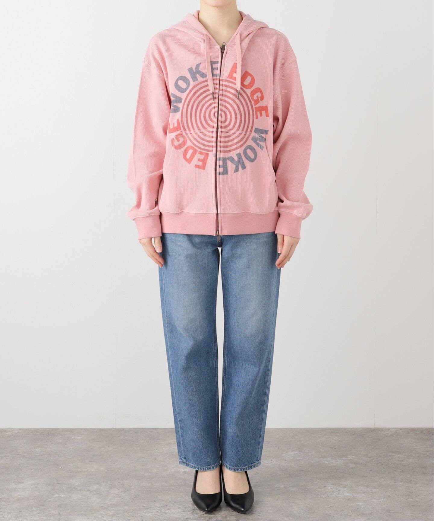 WOKE EDGE / ウォークエッジ WASHED THERMAL ZIP HOODIE（パーカー 