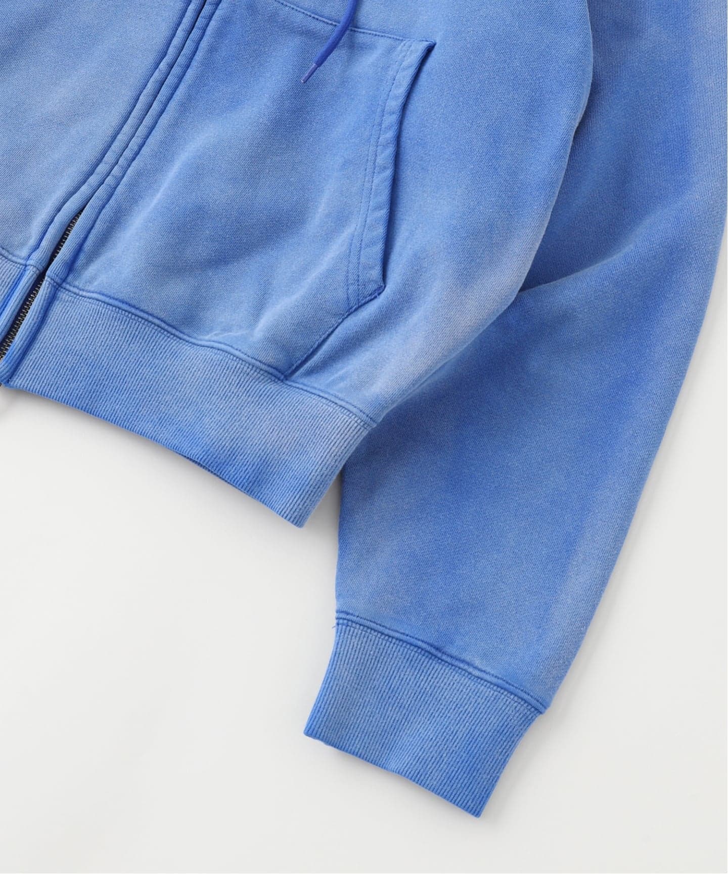 WOKE EDGE / ウォークエッジ FADED EMBROIDERY ZIP UP HOODIE