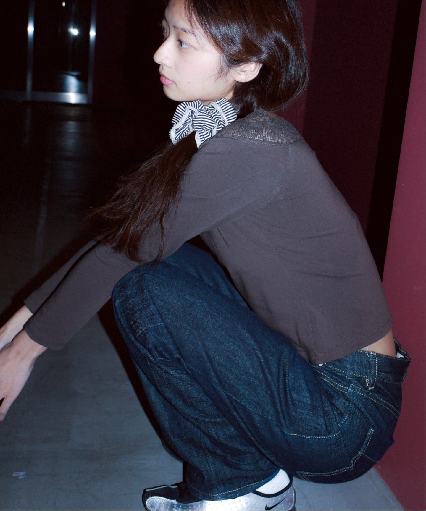 POLYSOOEM / ポリスエム LACED OFF-SHOULDER JERSEY TOP（T