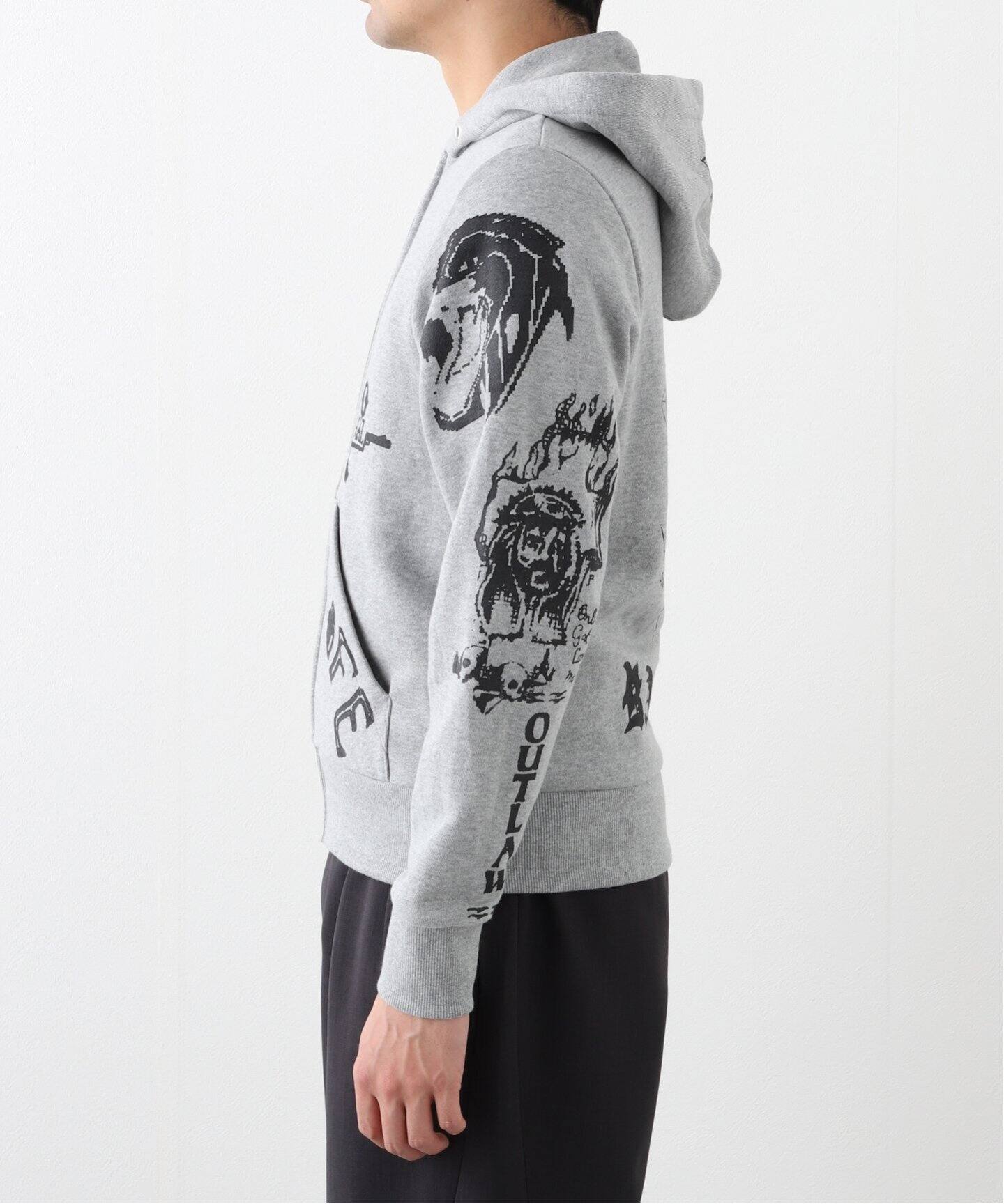 Yuki Hashimoto パッチ付きグレーパーカー