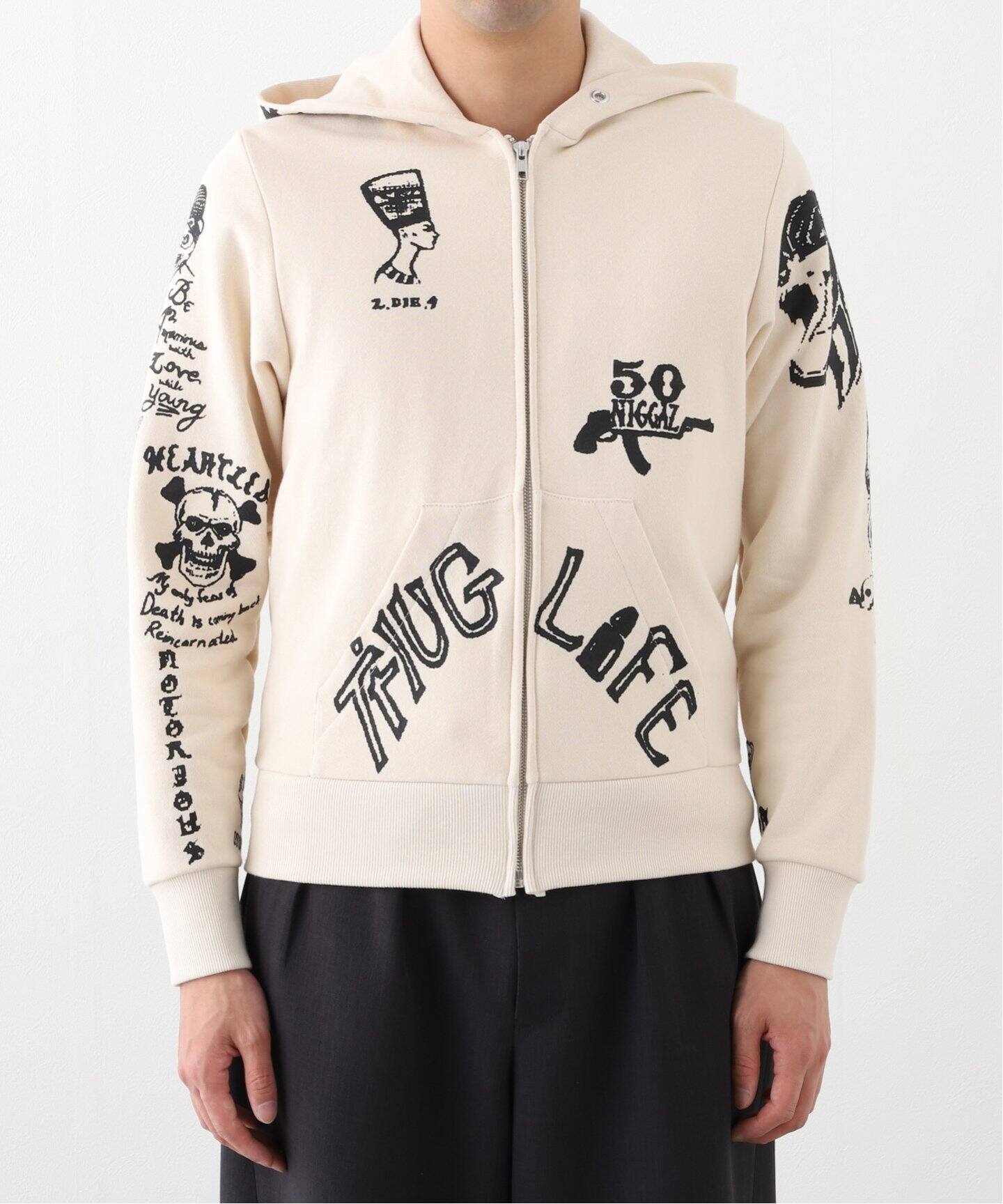 YUKI HASHIMOTO / ユウキハシモト HANDMADE 2PAC TATTOO HOOD 251-01 