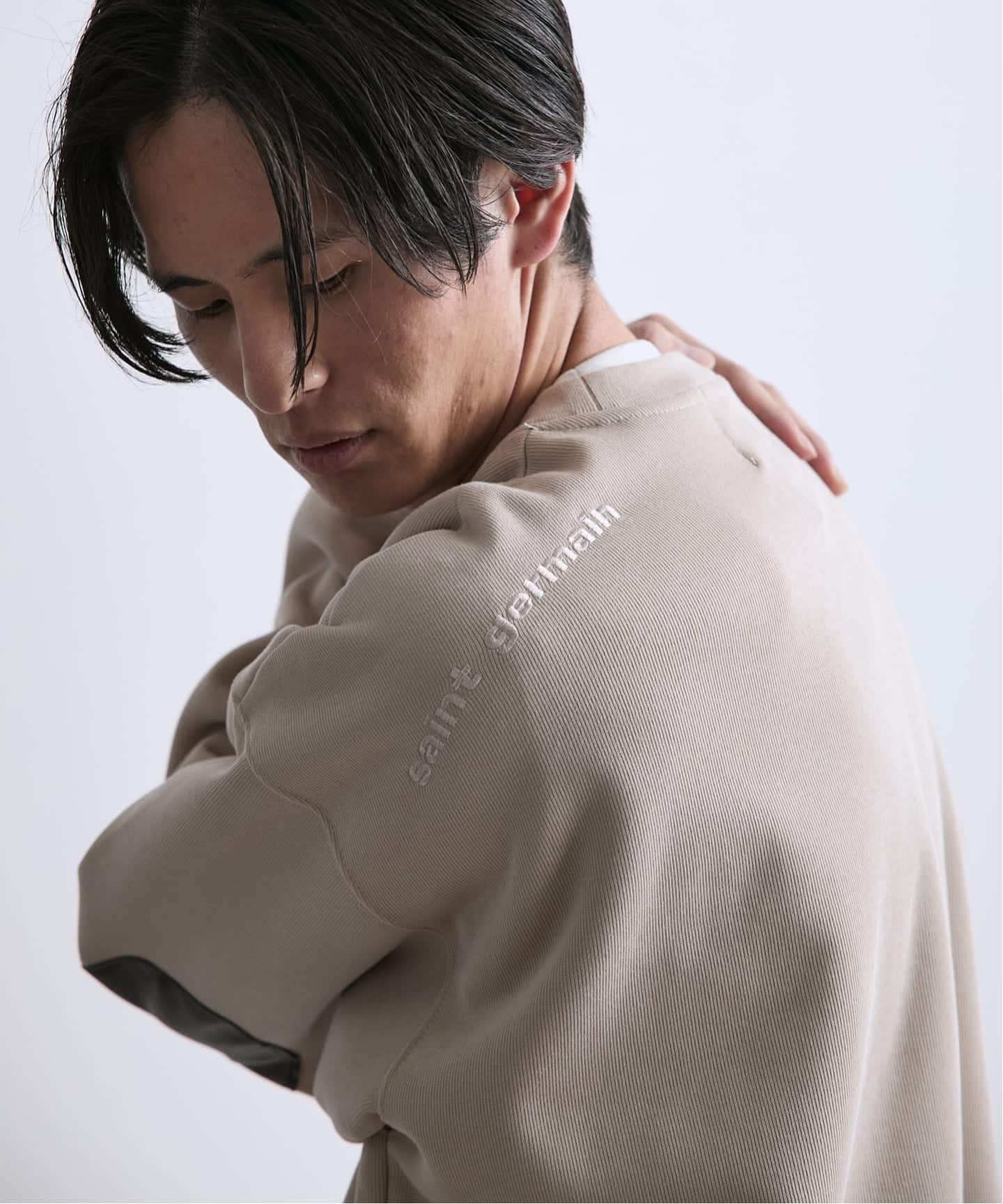 超美品70s SAND-KNITレフェリーシャツLサイズタロンジッパー Paris Saint-Germain / パリ・サン＝ジェルマン】 JP Knit-Like Script