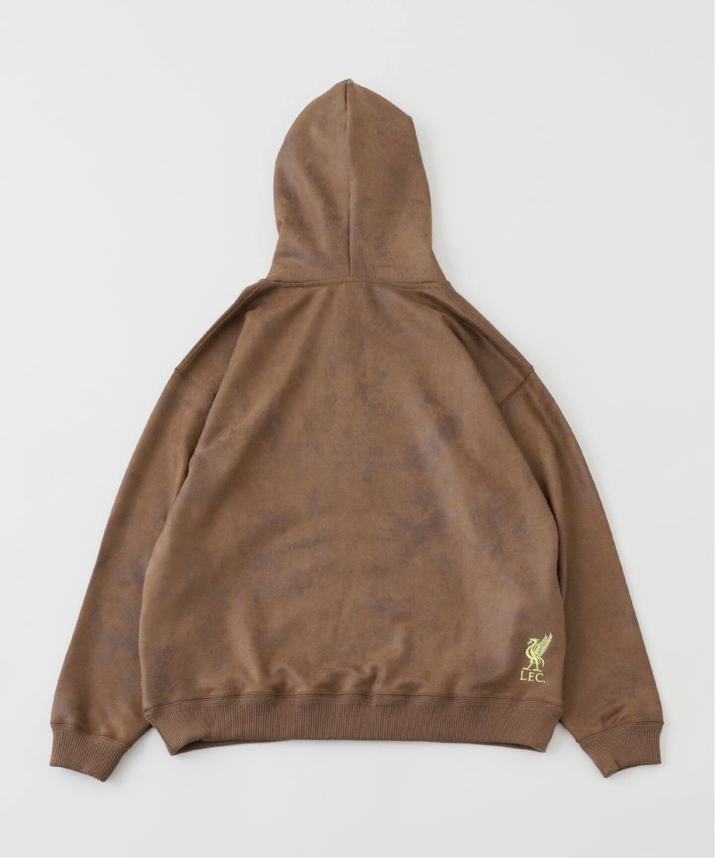Liverpool FC / リバプール FC】Fake Leather Emboss Hoodie（パーカー