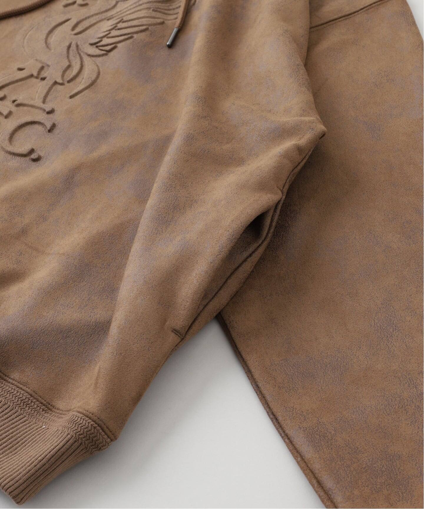 Liverpool FC / リバプール FC】Fake Leather Emboss Hoodie（パーカー
