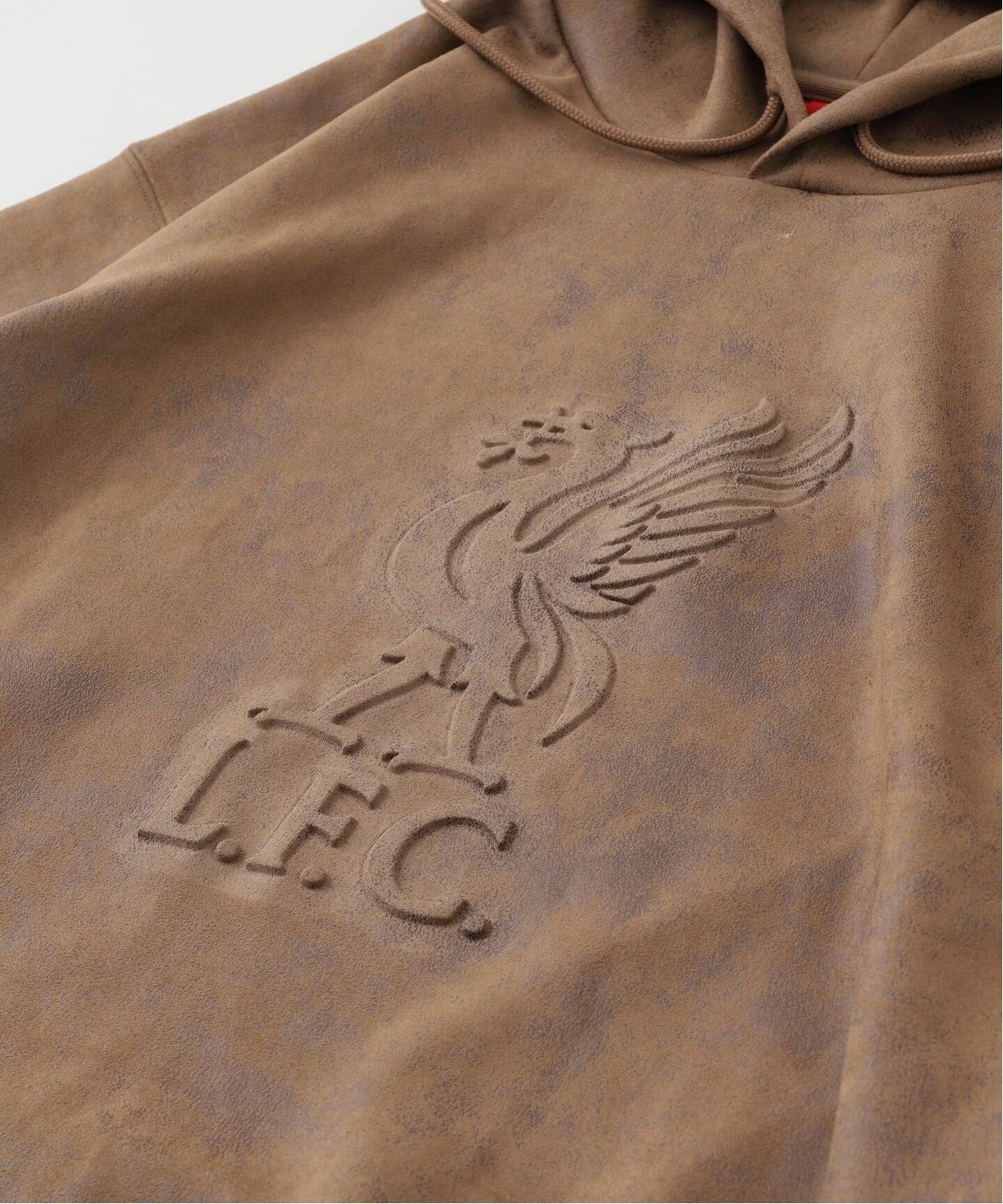 Liverpool FC / リバプール FC】Fake Leather Emboss Hoodie（パーカー