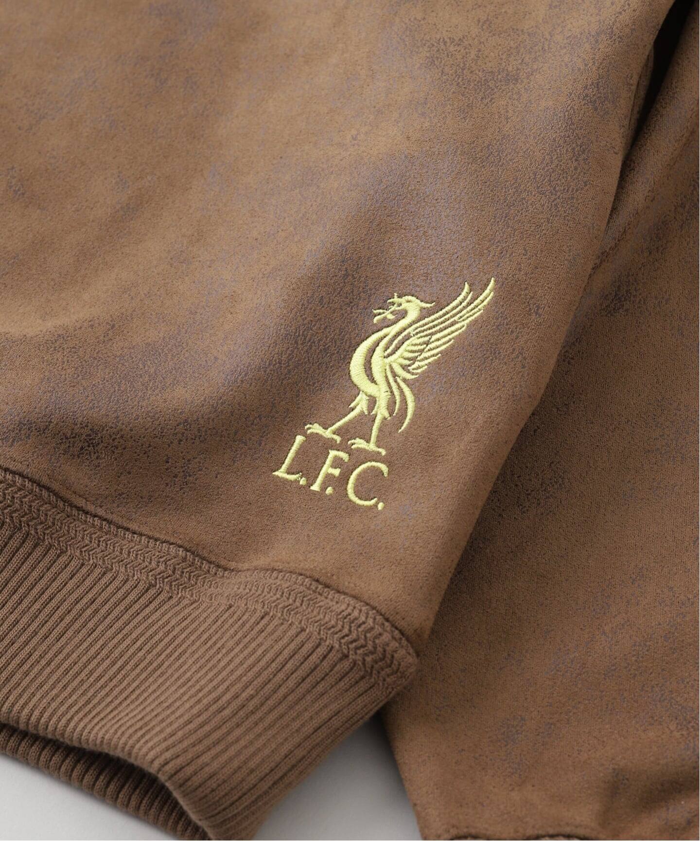 Liverpool FC / リバプール FC】Fake Leather Emboss Hoodie（パーカー