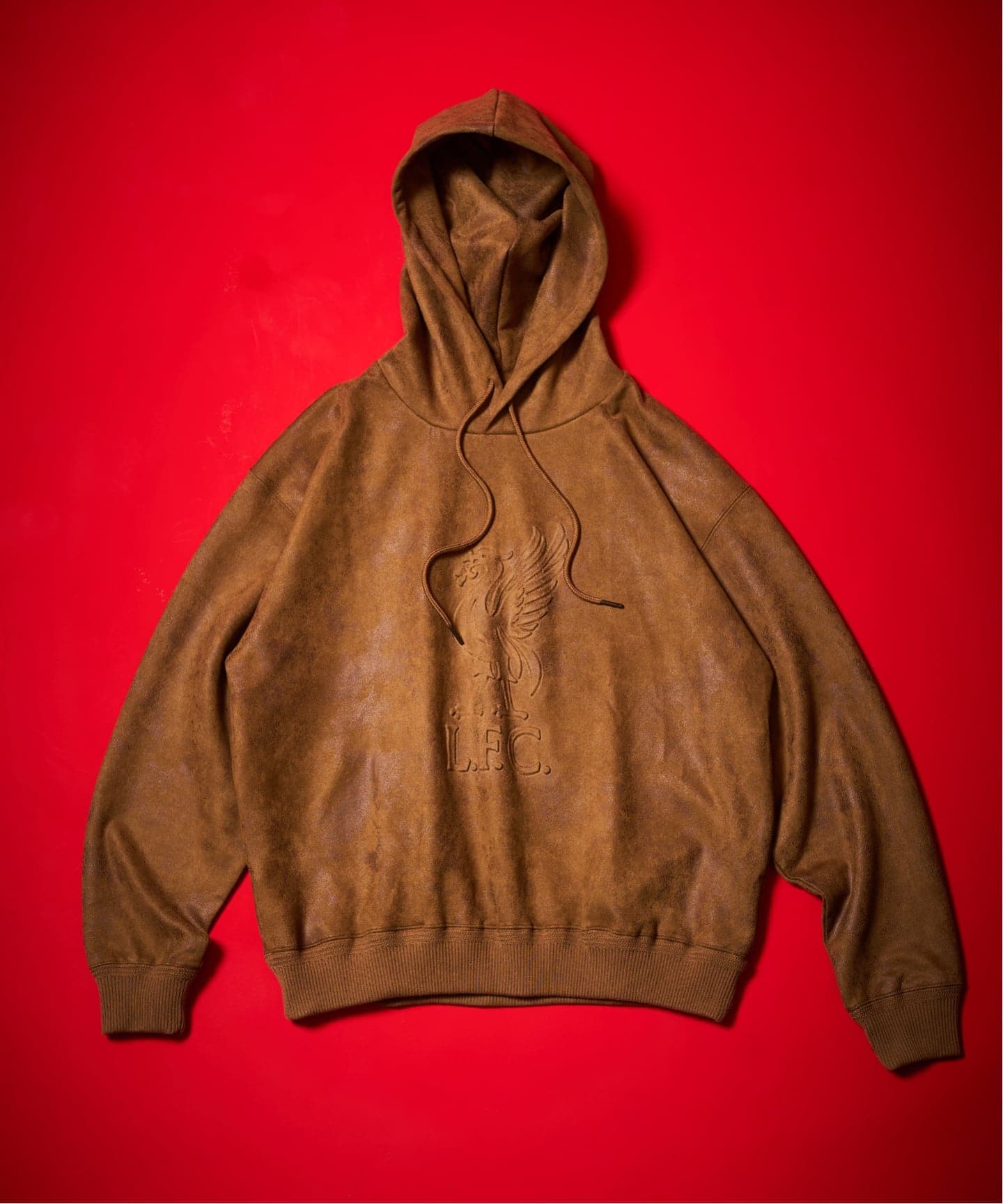 【新品】 リヴァプールFC Pullover Hoodie パーカー Liverpool FC / リバプール FC】Fake Leather Emboss Hoodie（パーカー