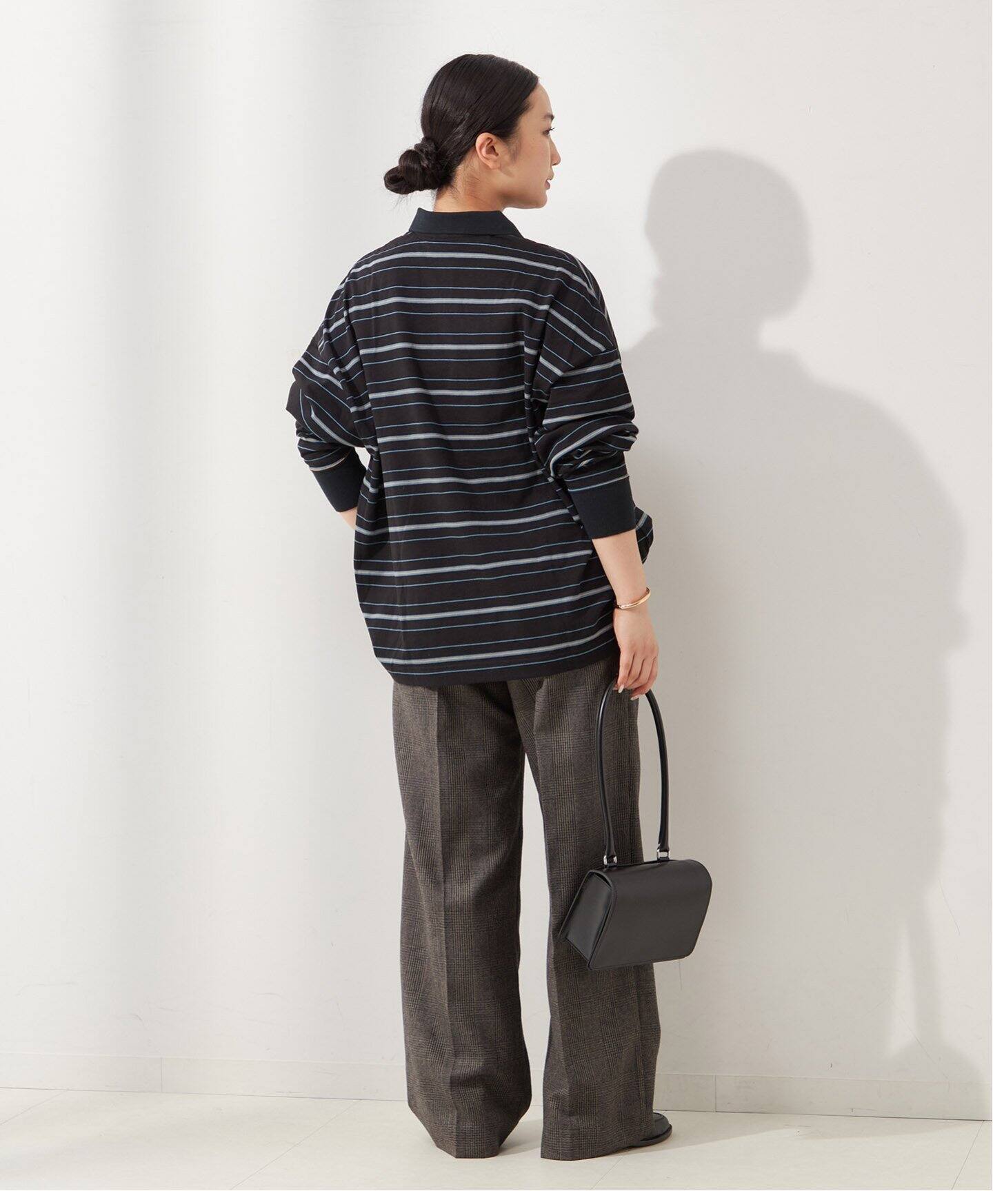 IENA 2025AW ポロシャツロングスリーブプルオーバー ブラック イエナ IENA ポロシャツロングプルオーバー （ブラック