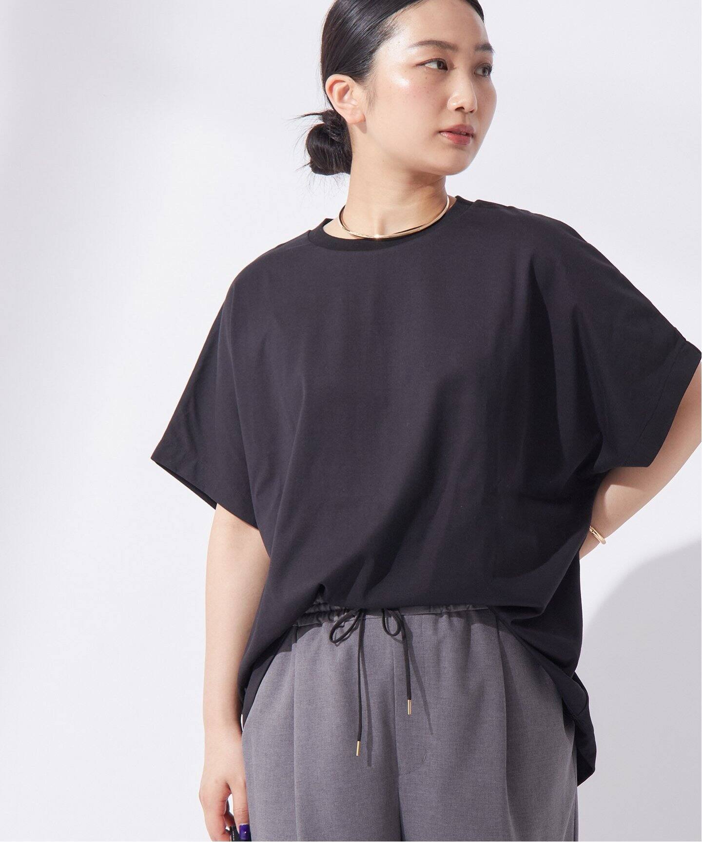 アトリエナルセ　スタンダードカットソー40 黒　長袖 atelier naruse / コットン~standard~カットソー（長袖