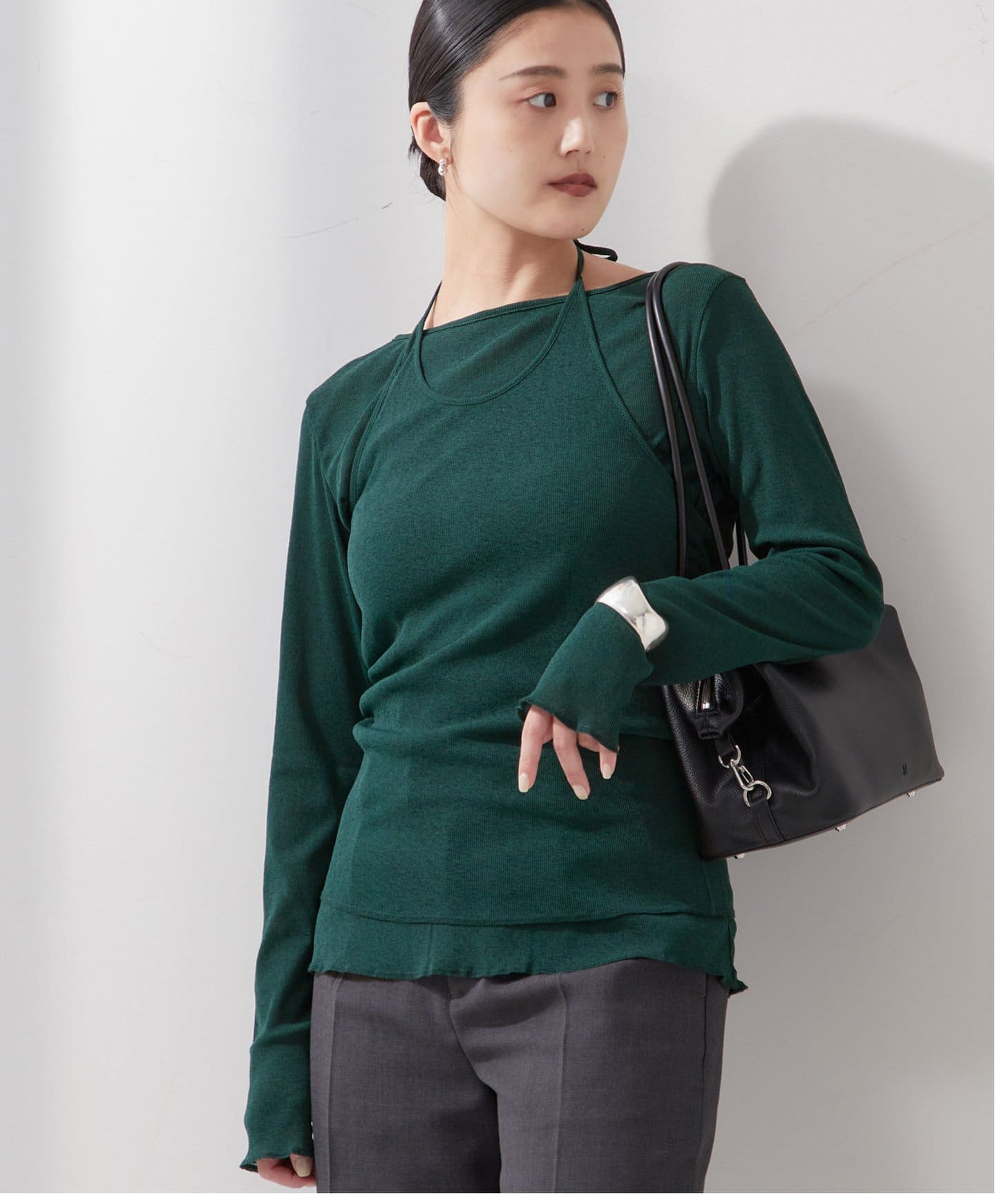 【ジャーナルスタンダードL'ESSAGE】セットアップ DRYリブセットアッププルオーバー（Tシャツ／カットソー