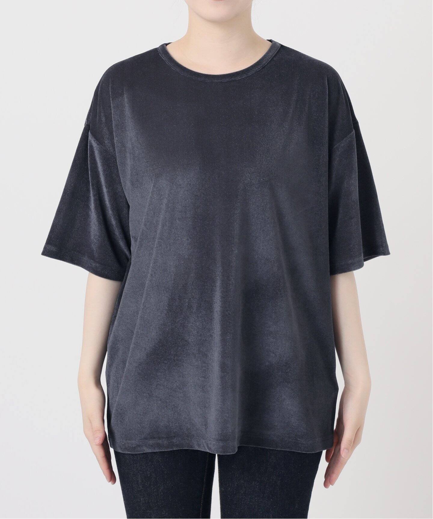 ジャーナルスタンダードレサージュ　ベロアTシャツ　ネイビー　25AW 完売品 ベロアTシャツ（Tシャツ／カットソー）｜JOURNAL STANDARD L