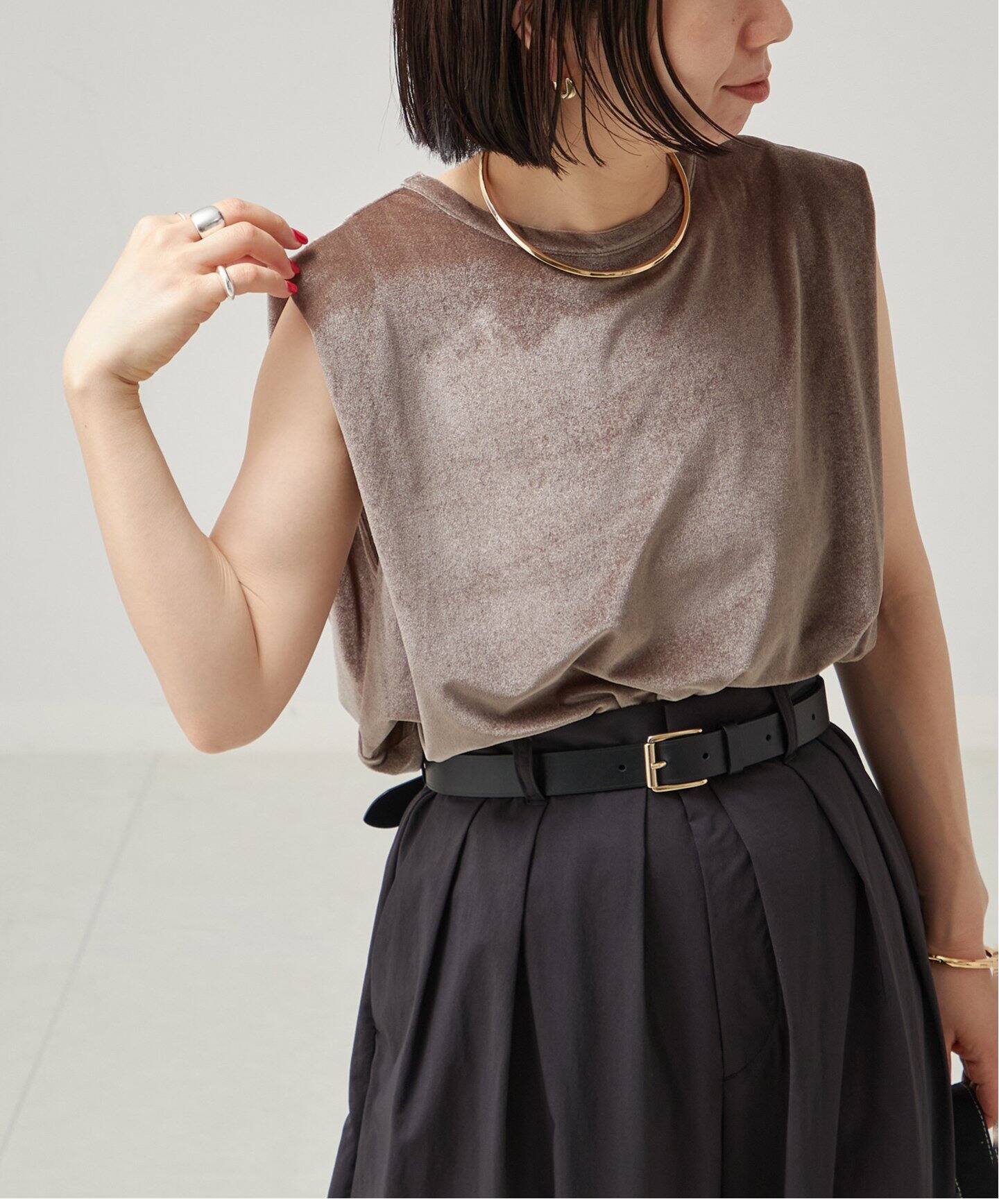 ベロア タックノースリーブ（Tシャツ／カットソー）｜JOURNAL STANDARD 