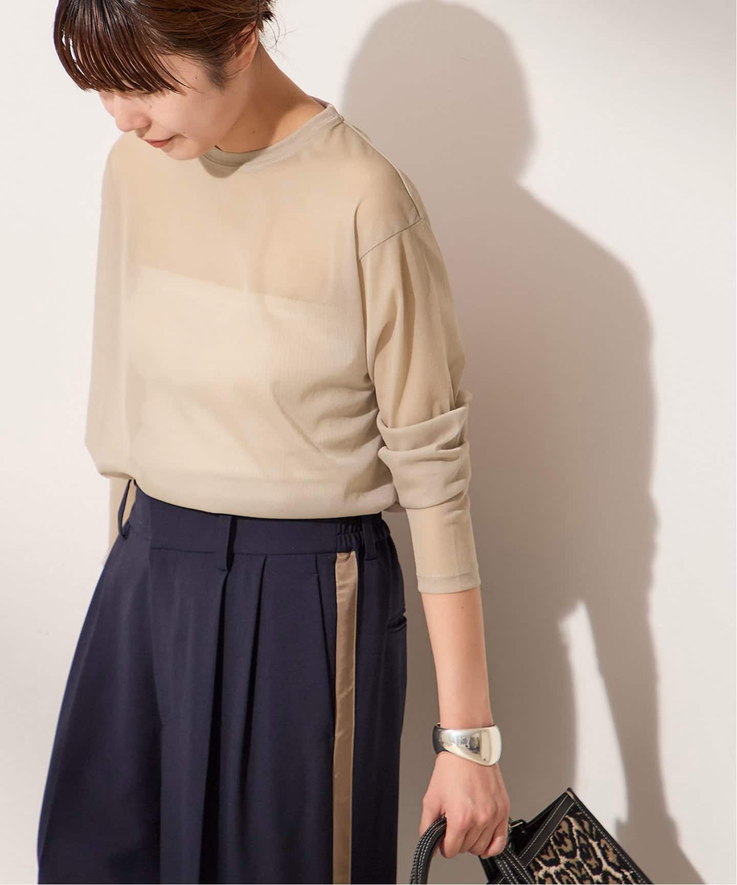 トップス ayacoon JOURNAL STANDARD L'ESSAGE 金子綾さん着用】シアークルーネックトップス（Tシャツ