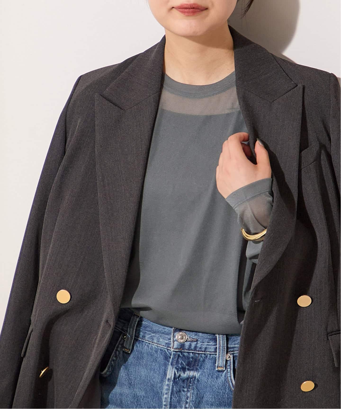 トップス ayacoon JOURNAL STANDARD L'ESSAGE 金子綾さん着用】シアークルーネックトップス（Tシャツ