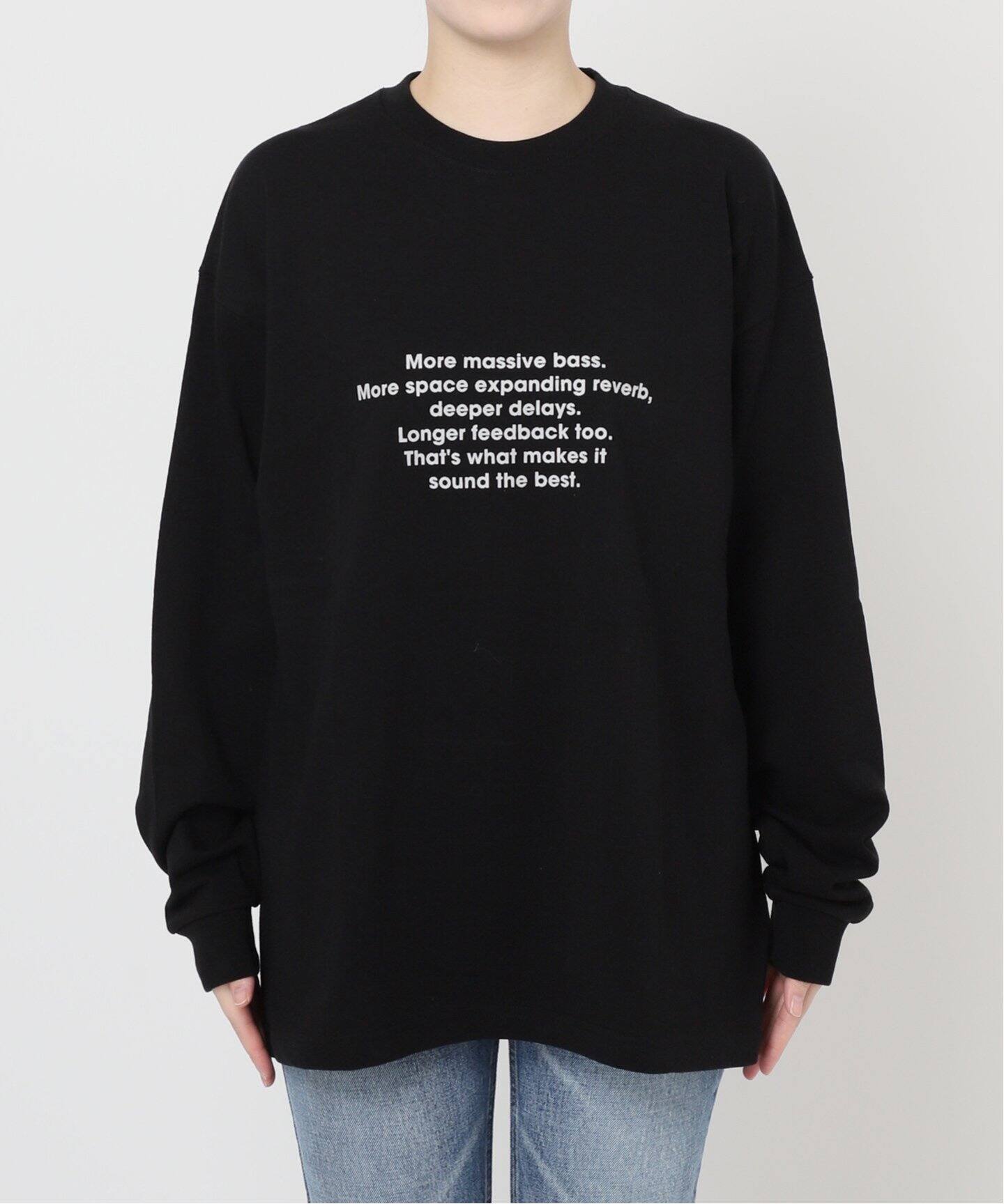値下げ★新品未開封★クードル 金子綾 ヘムレースロングTシャツ黒 金子綾さん着用】PMD MORE MASSIVE BASS LOOSE FITロングスリーブT（T