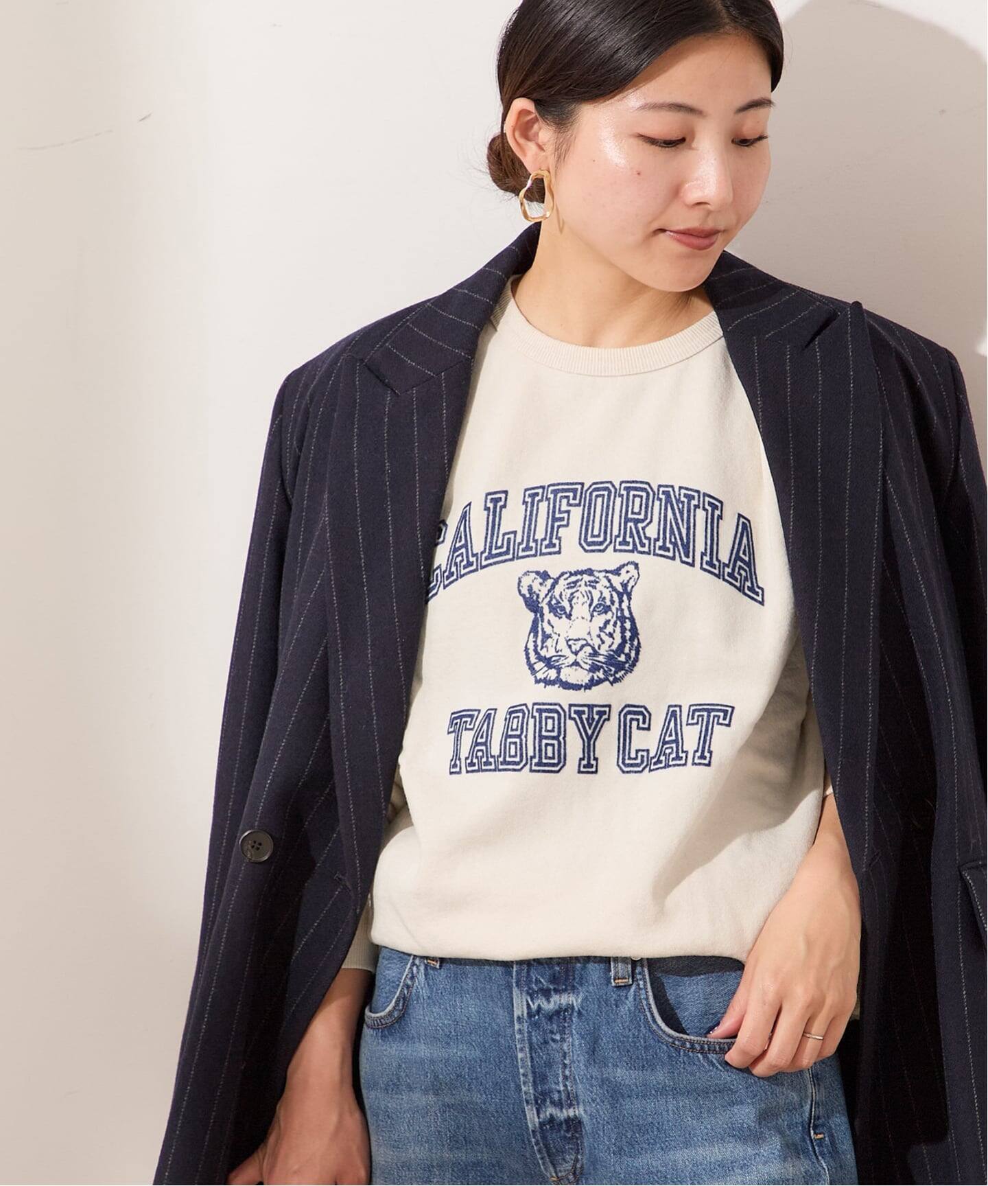 MIXTA/ミクスタ】CALIFORNIA TABBY CAT CREW SWEATSHI：スウェット 