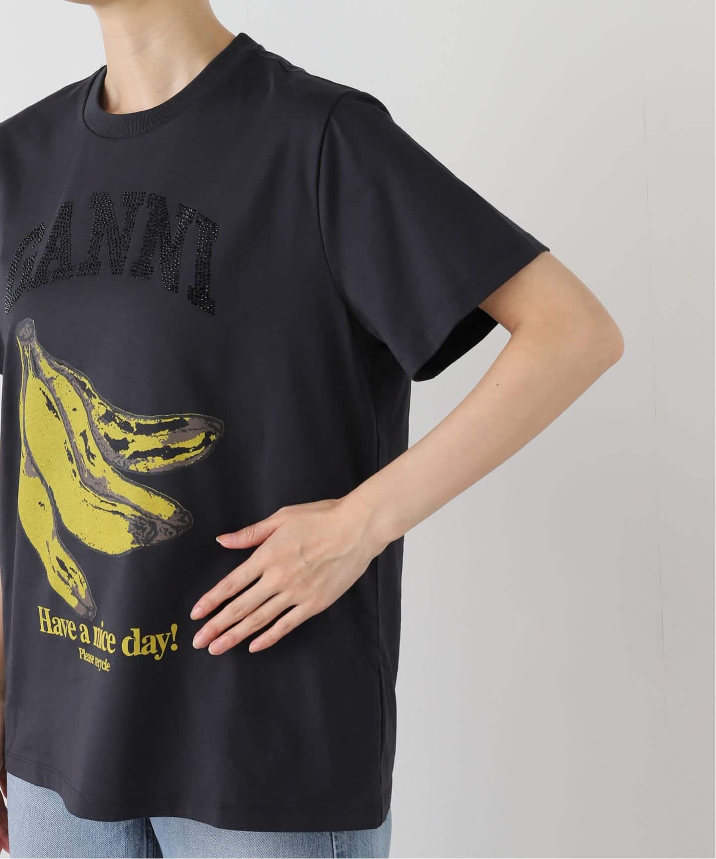 GANNI/ガニー】Basic Cotton Jersey Banana Relaxed：Tシャツ（T