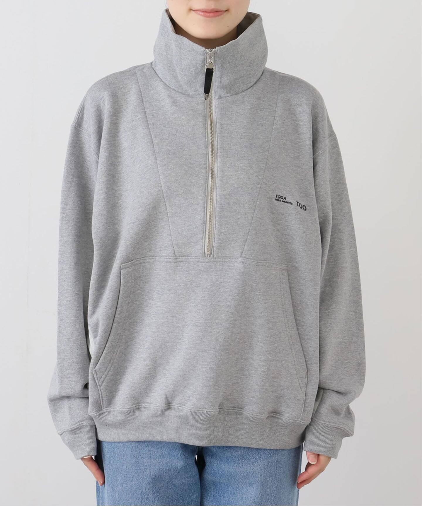 TOGA TOO/トーガトゥ】 Half zip nylon sweatshirt：スウェット