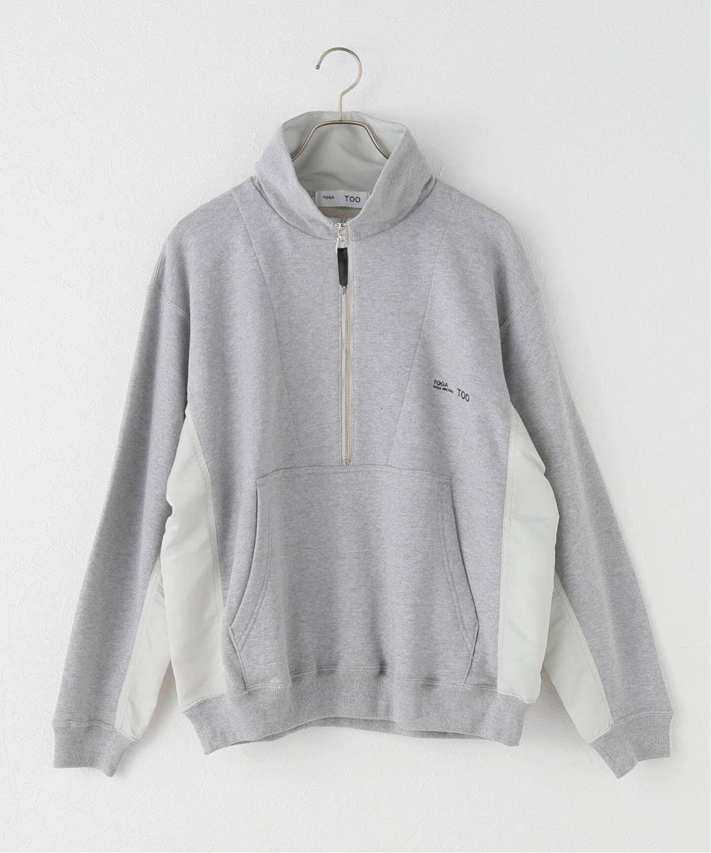 TOGA TOO/トーガトゥ】 Half zip nylon sweatshirt：スウェット