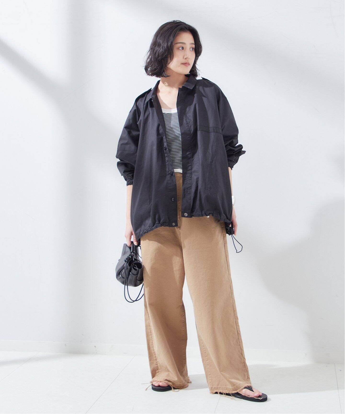 JANE SMITH/ジェーンスミス】COTTON RANDOM BORDER RIB UP D：タンク  