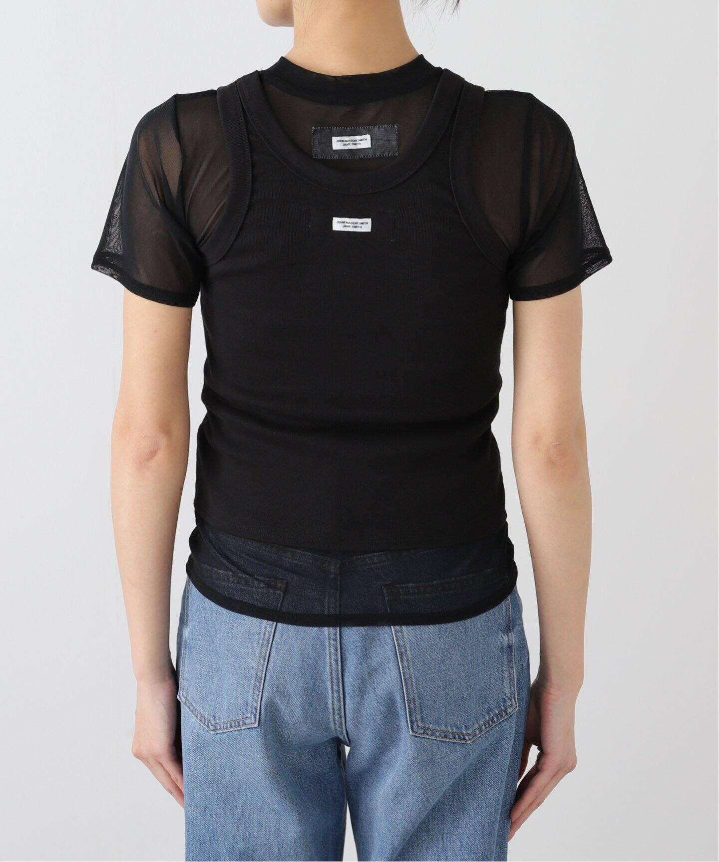 tシャツ 「JANE SMITH/ジェーンスミス」SHORT SLEEVE WITH TANK LAYERE：カットソー レディース JANE SMITH/ジェーンスミス】SHORT SLEEVE WITH TANK LAYERE