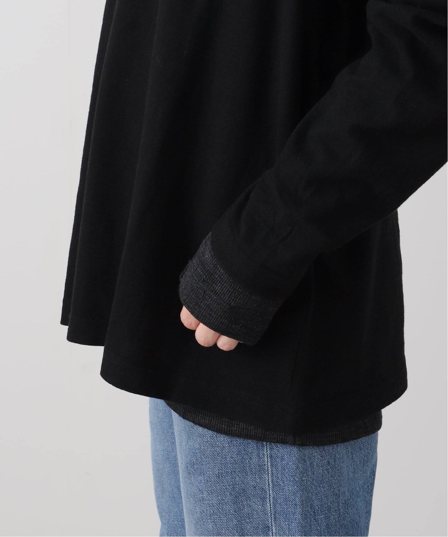 INSCRIRE /アンスクリア】Plating Rib Layered Tee：カットソー（T