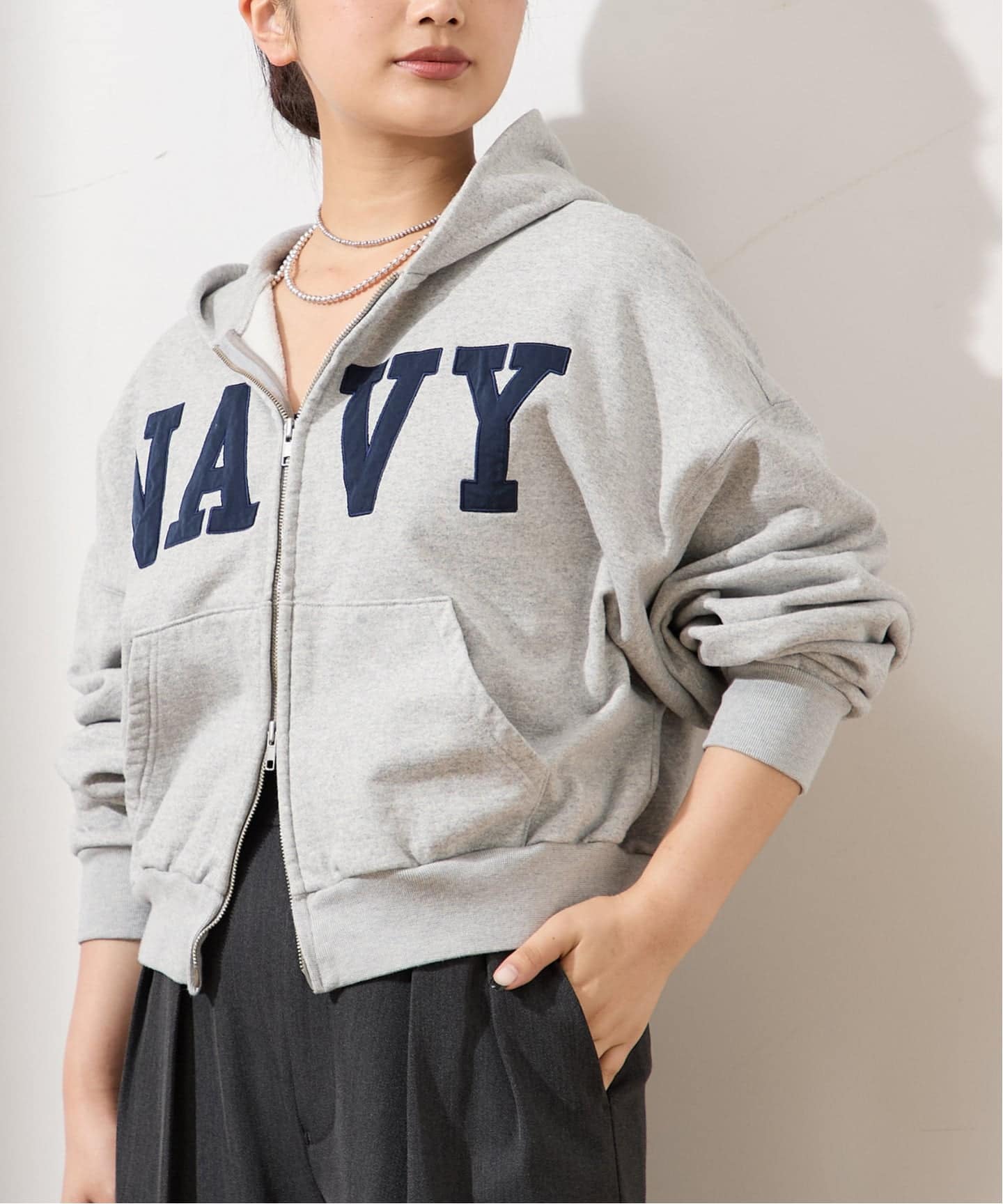 inscrire アンスクリア　パーカー INSCRIRE /アンスクリア】Navy Zip Hoodie：パーカー（パーカー