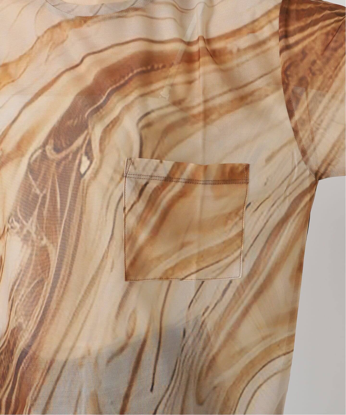 FUMIE TANAKA(フミエタナカ)】sheer long T：カットソー（Tシャツ