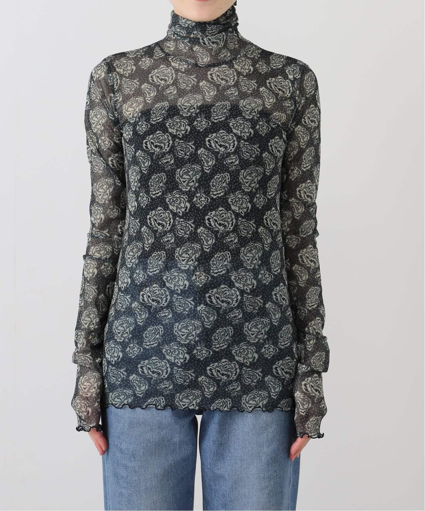 FUMIE TANAKA(フミエタナカ)】flower mesh high neck