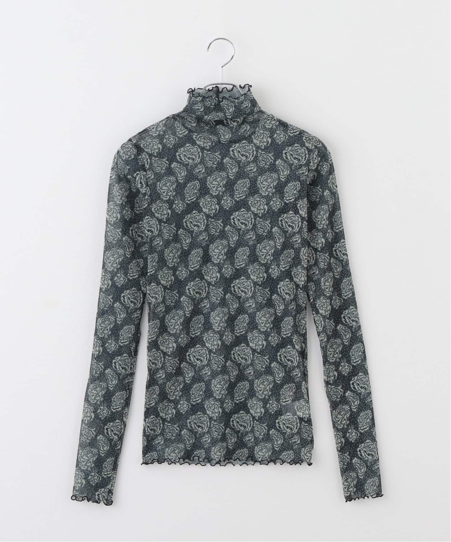 FUMIE TANAKA(フミエタナカ)】flower mesh high neck：カットソー（T