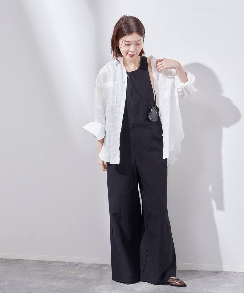 別注》【SANA/サナ】SALOPETTE MIDLLE JERSEY：オールインワン（つなぎ 