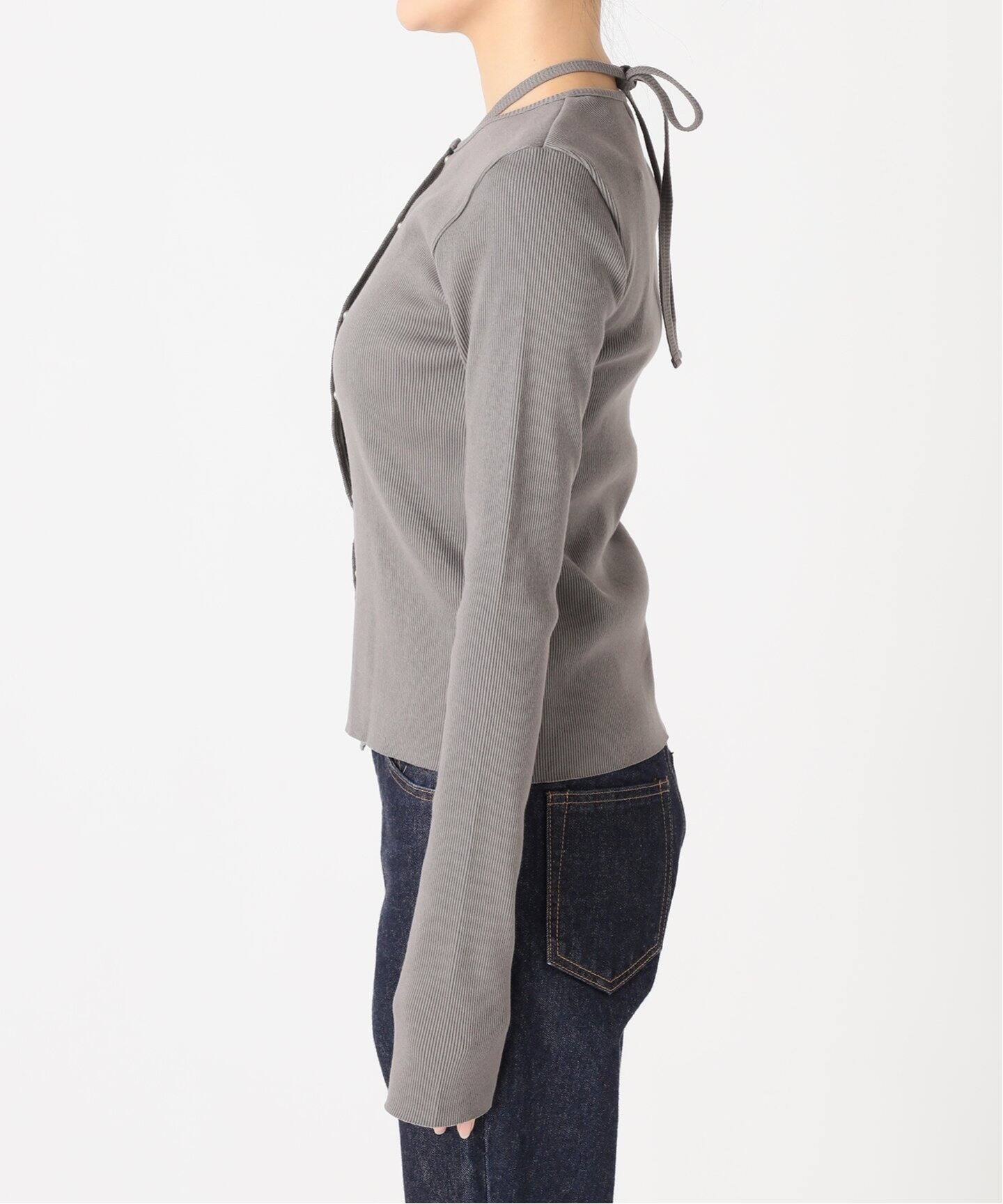 Uhr/ウーア】Rib Halterneck Tops Cardigan：カーディガン 