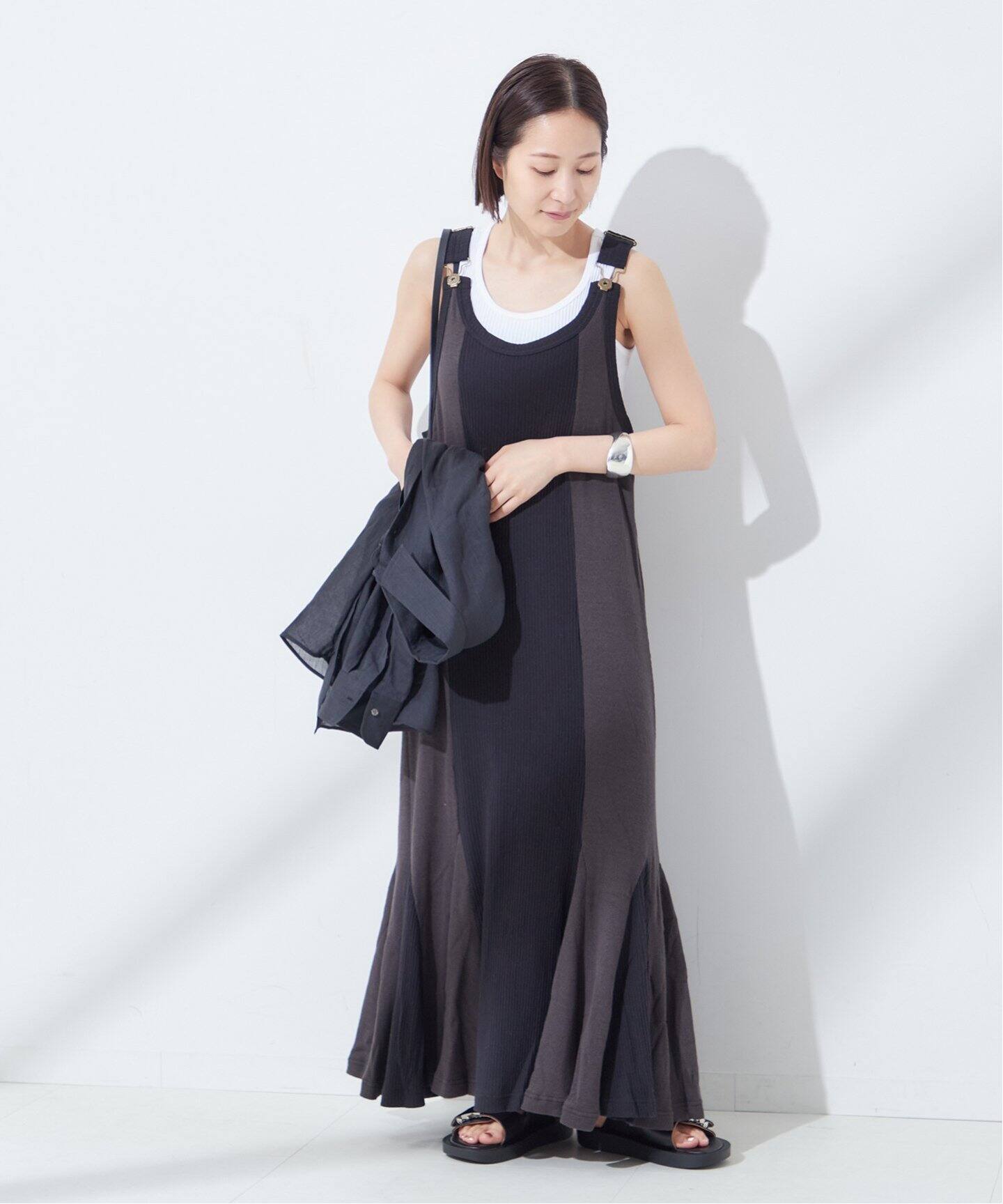 Uhr/ウーア】Rib Jersey Jumper Dress：ワンピース（ワンピース 