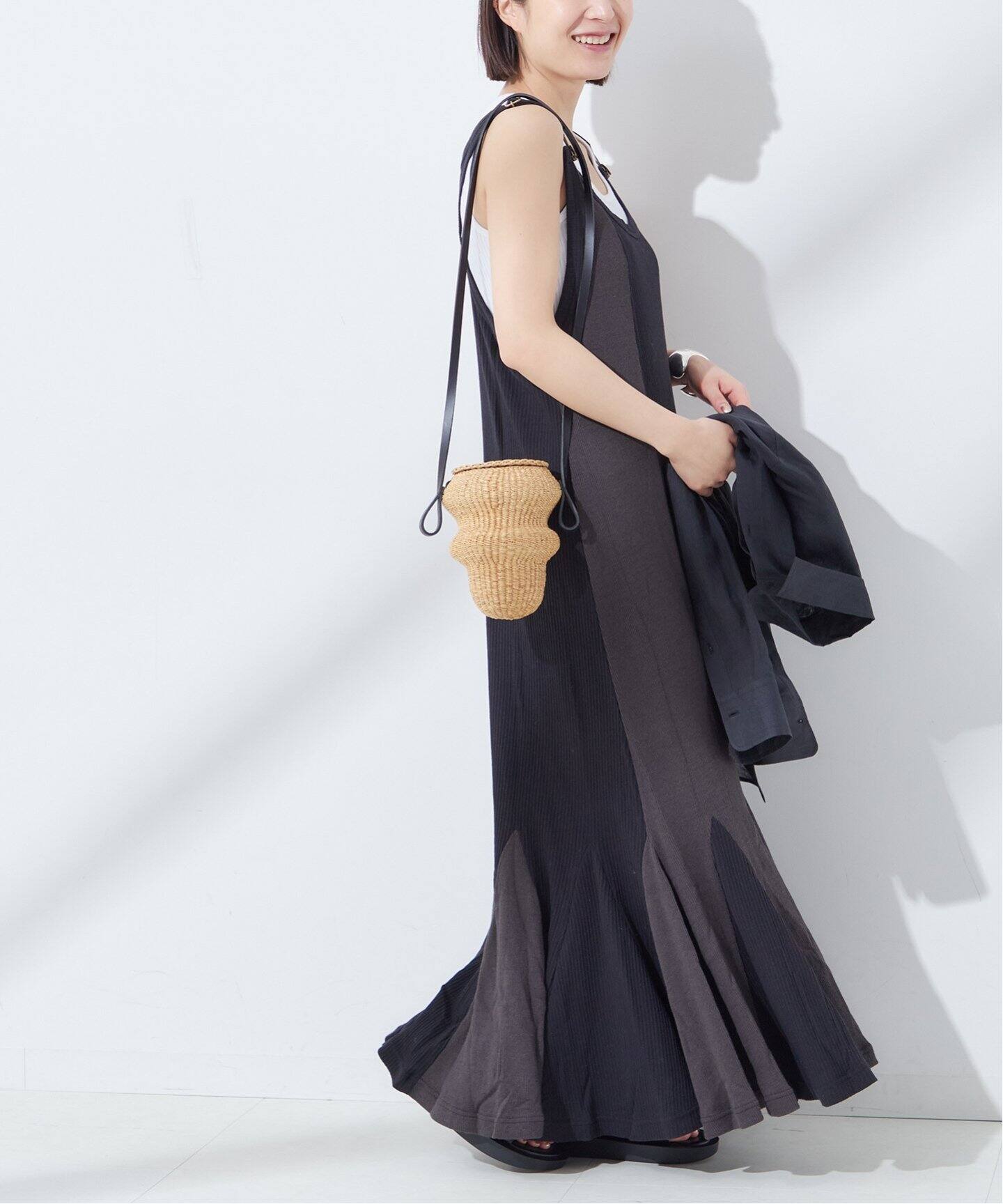 Uhr/ウーア】Rib Jersey Jumper Dress：ワンピース（ワンピース 