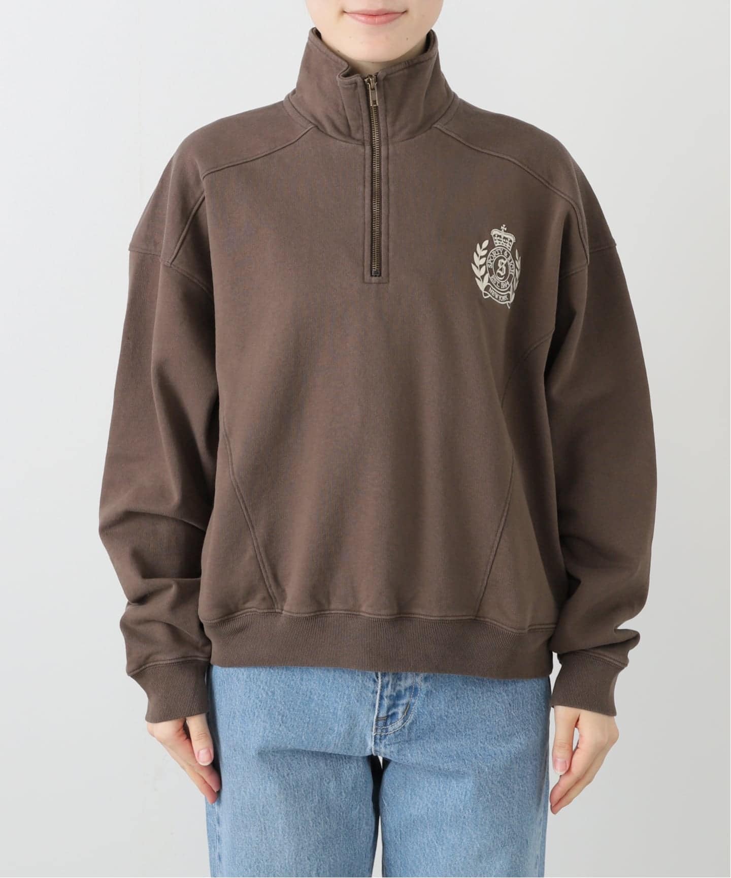 SPORTY&RICH/スポーティアンドリッチ】 NY Crest Embroidered Quarter