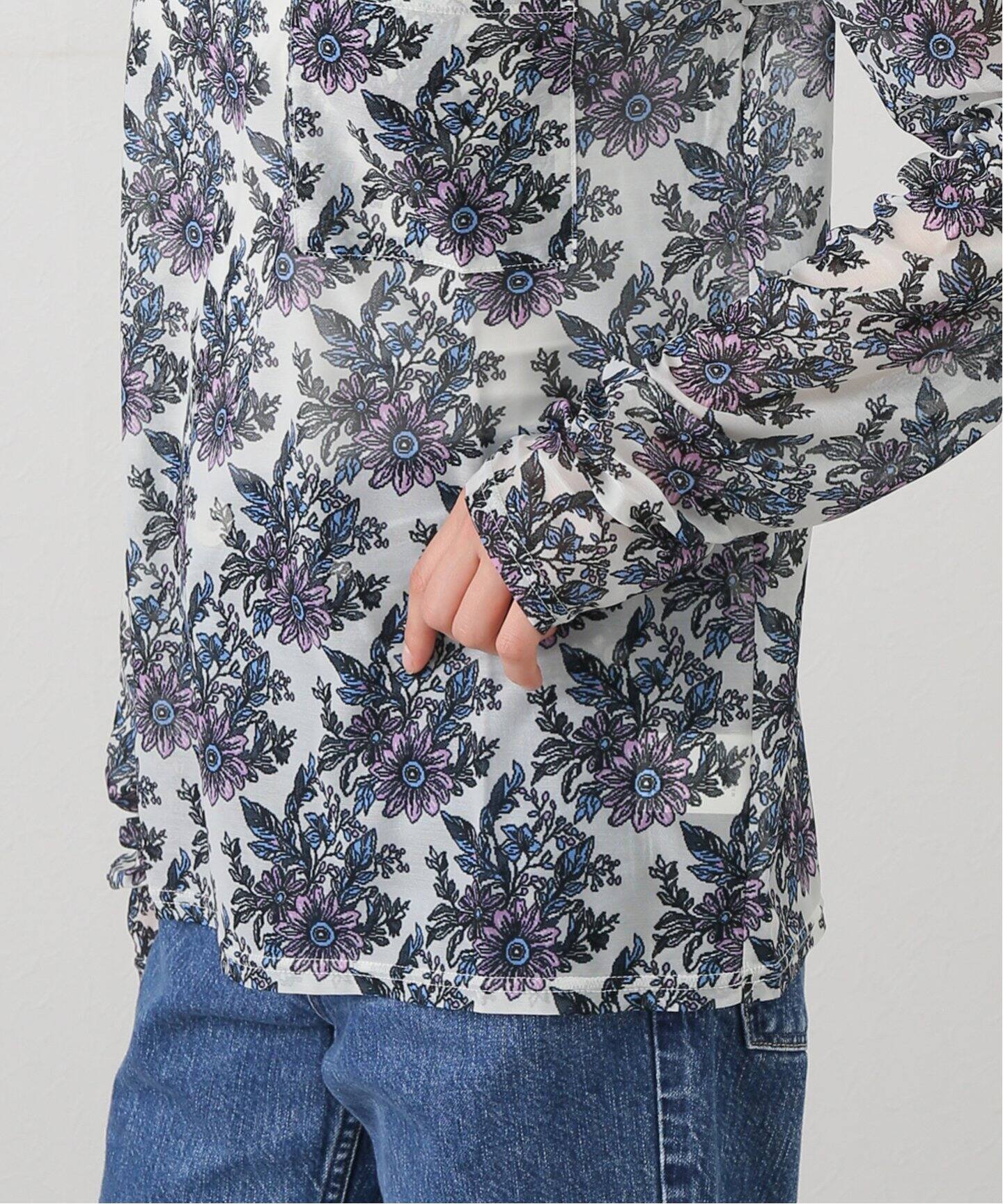 FUMIE TANAKA(フミエタナカ)】sheer print longT：カットソー（Tシャツ  