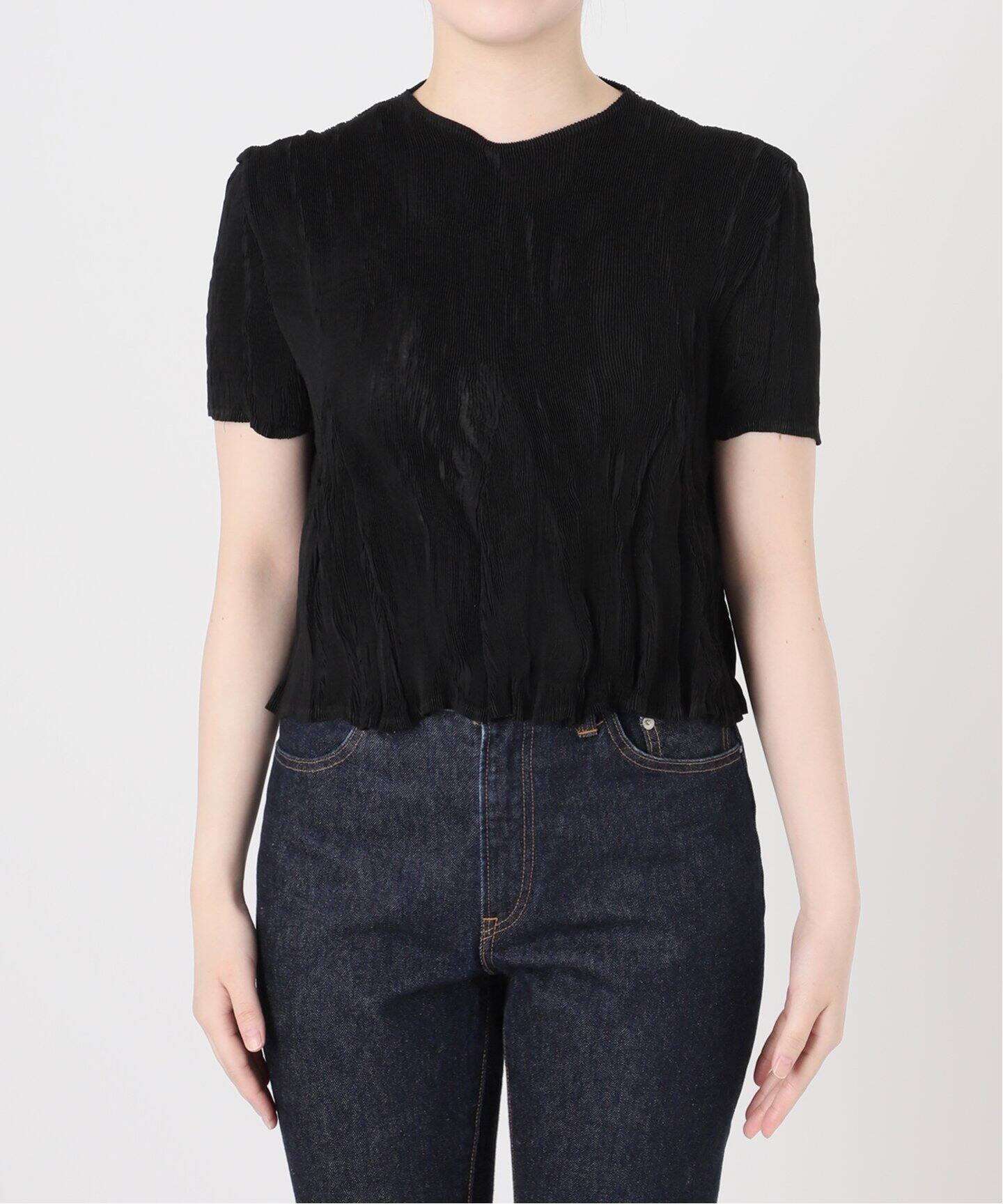 Gongdid Design/ゴンディッドデザイン】Wavy crop top：カットソー（T