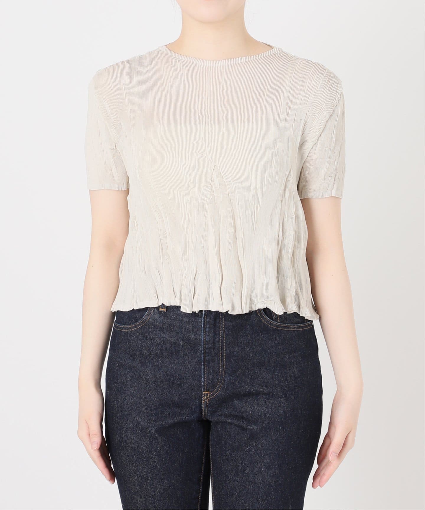 Gongdid Design/ゴンディッドデザイン】Wavy crop top：カットソー（T