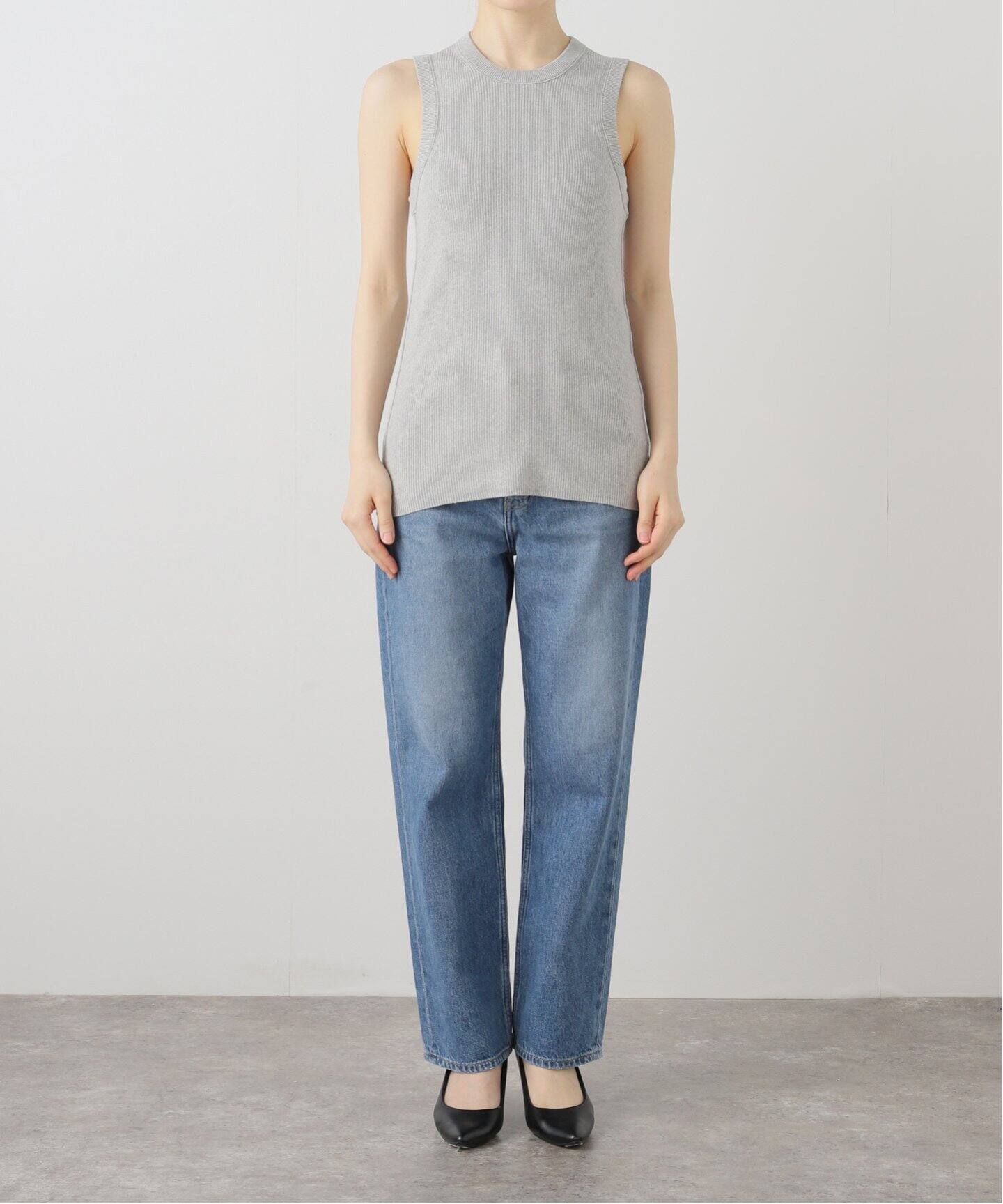 INSCRIRE /アンスクリア】Cotton Rib Tank Top：タンクトップ（タンク 