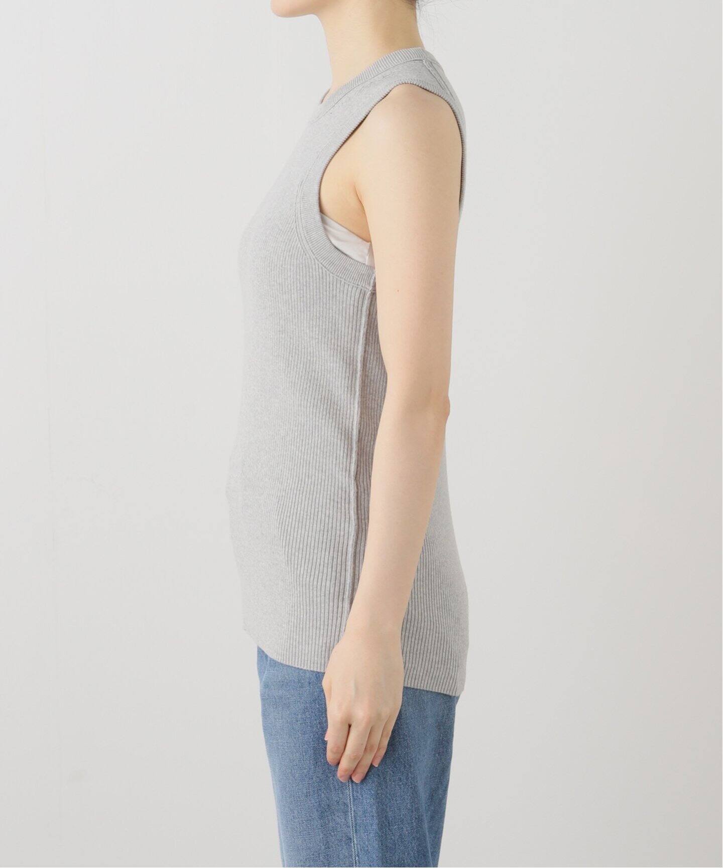 INSCRIRE /アンスクリア】Cotton Rib Tank Top：タンクトップ（タンク 